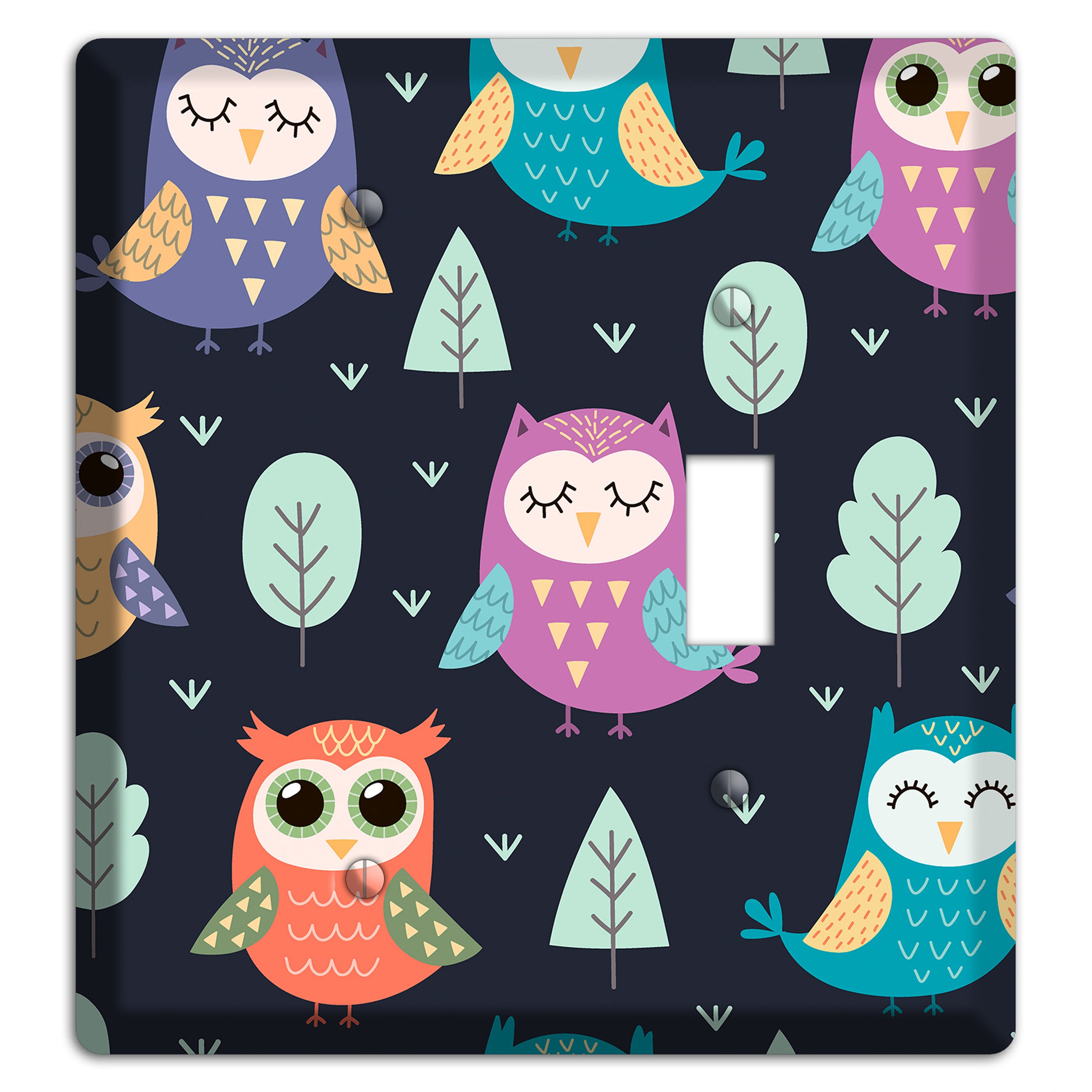 Dreamy Owls (Navy) Blank / Toggle Wallplate
