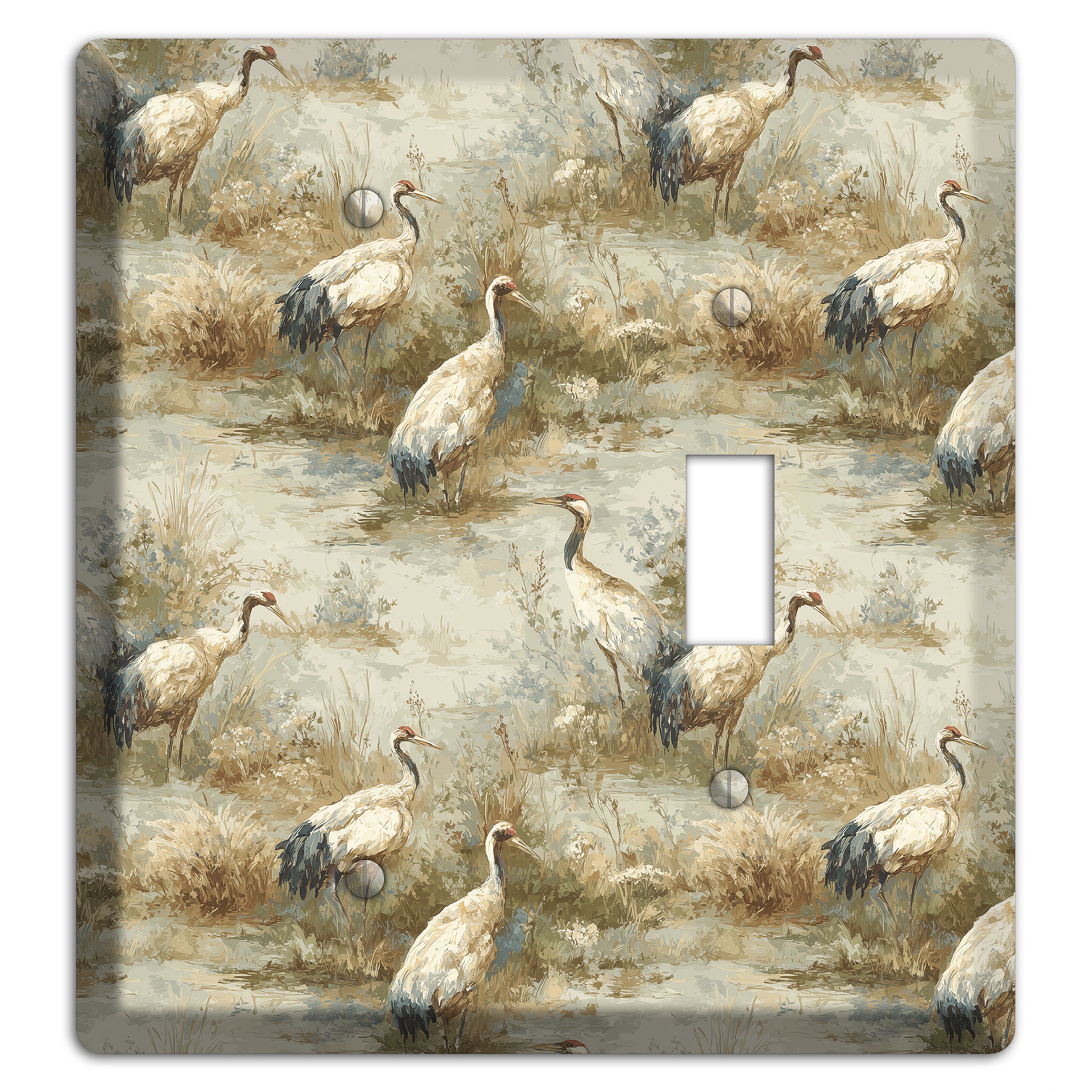 Marshland Crane Reverie Blank / Toggle Wallplate