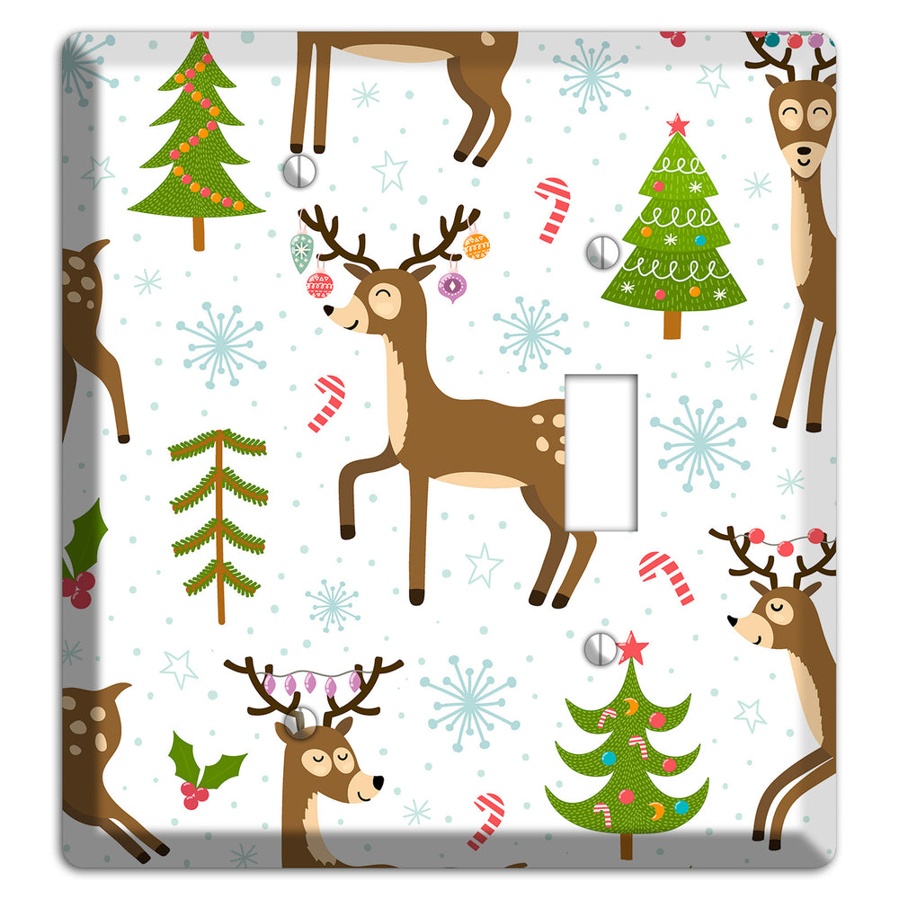 Reindeer Parade (White) Blank / Toggle Wallplate