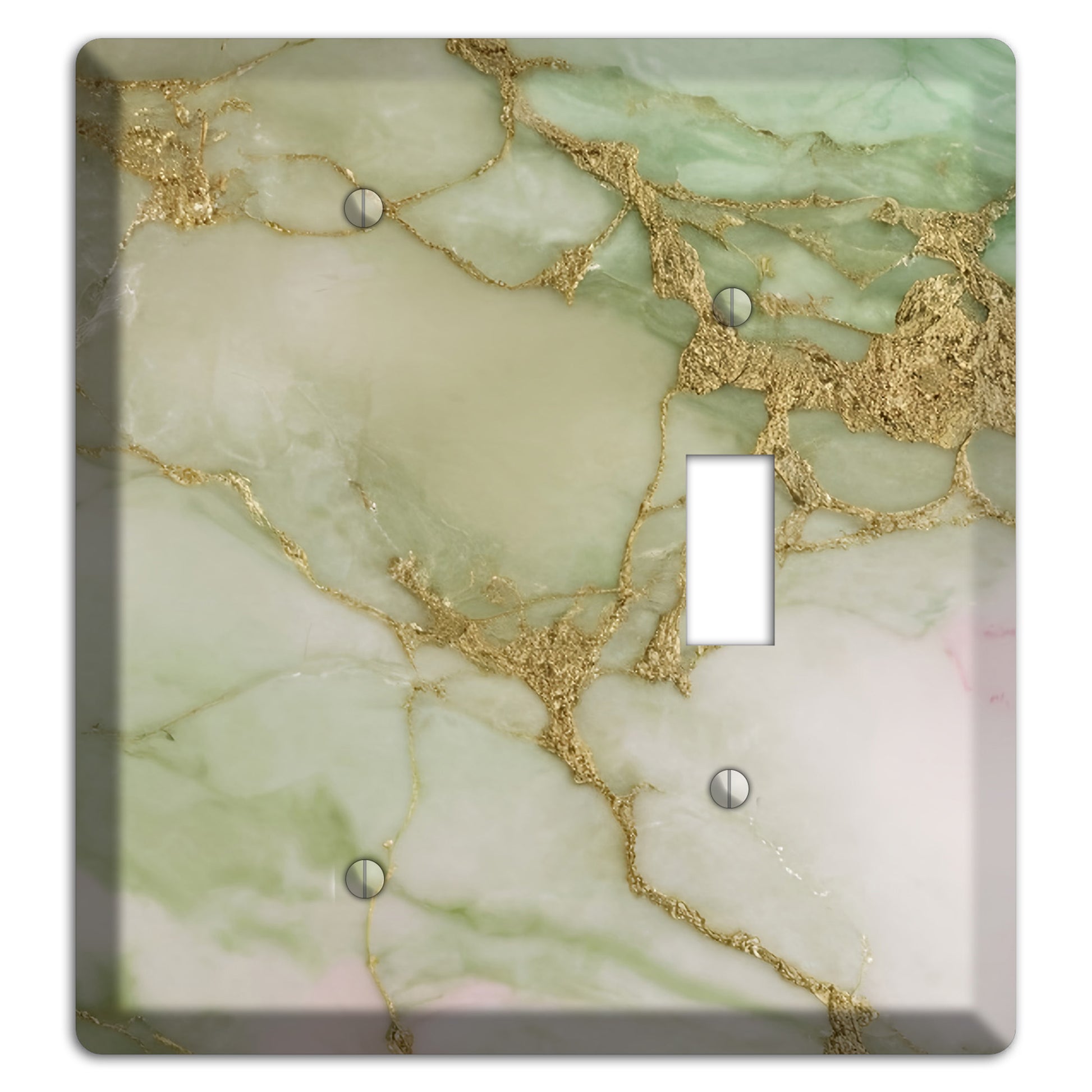 Swamp Green Marble Blank / Toggle Wallplate