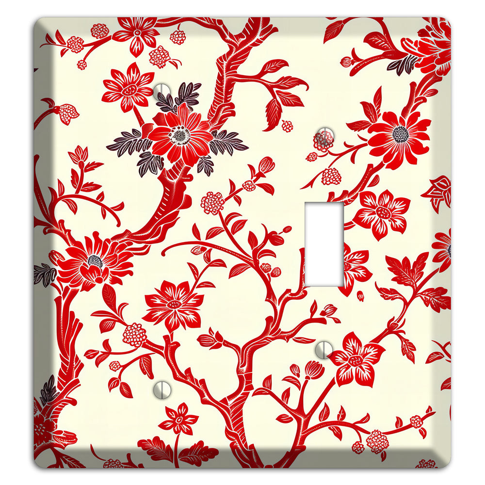 Crimson Branch & Bloom Blank / Toggle Wallplate