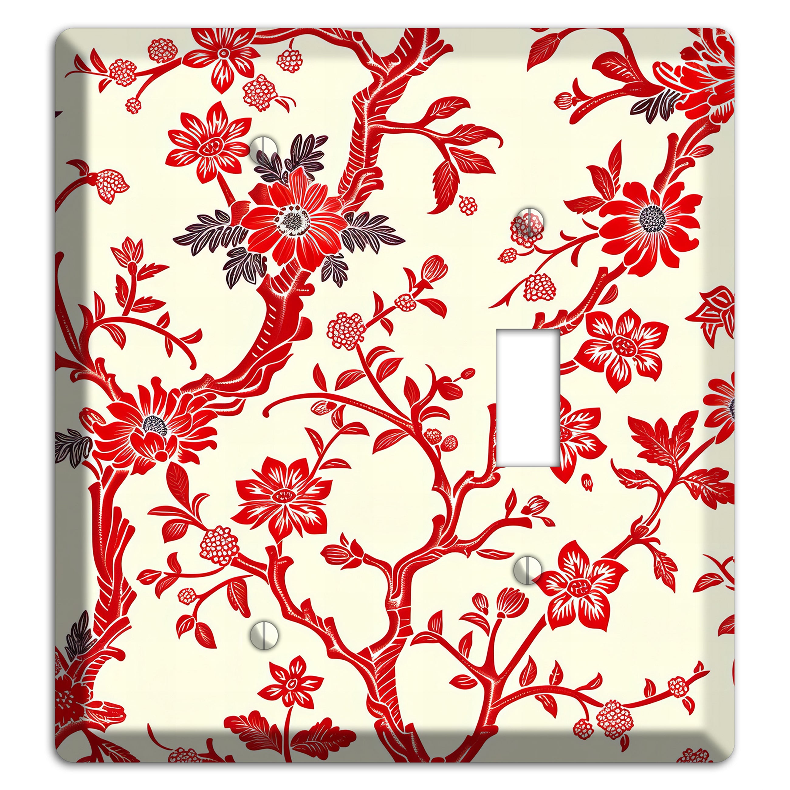Crimson Branch & Bloom Blank / Toggle Wallplate