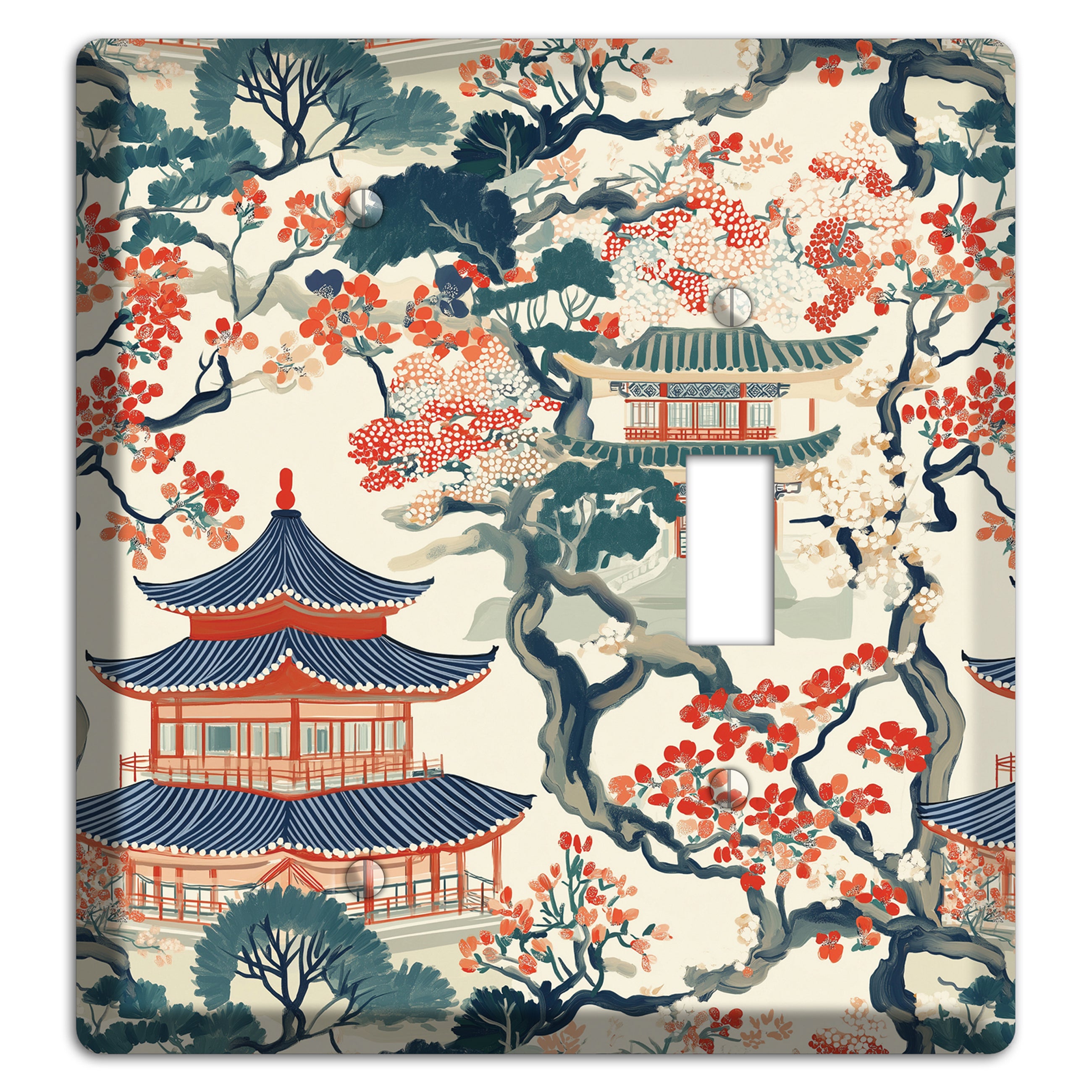 Blossom & Pagoda Blank / Toggle Wallplate