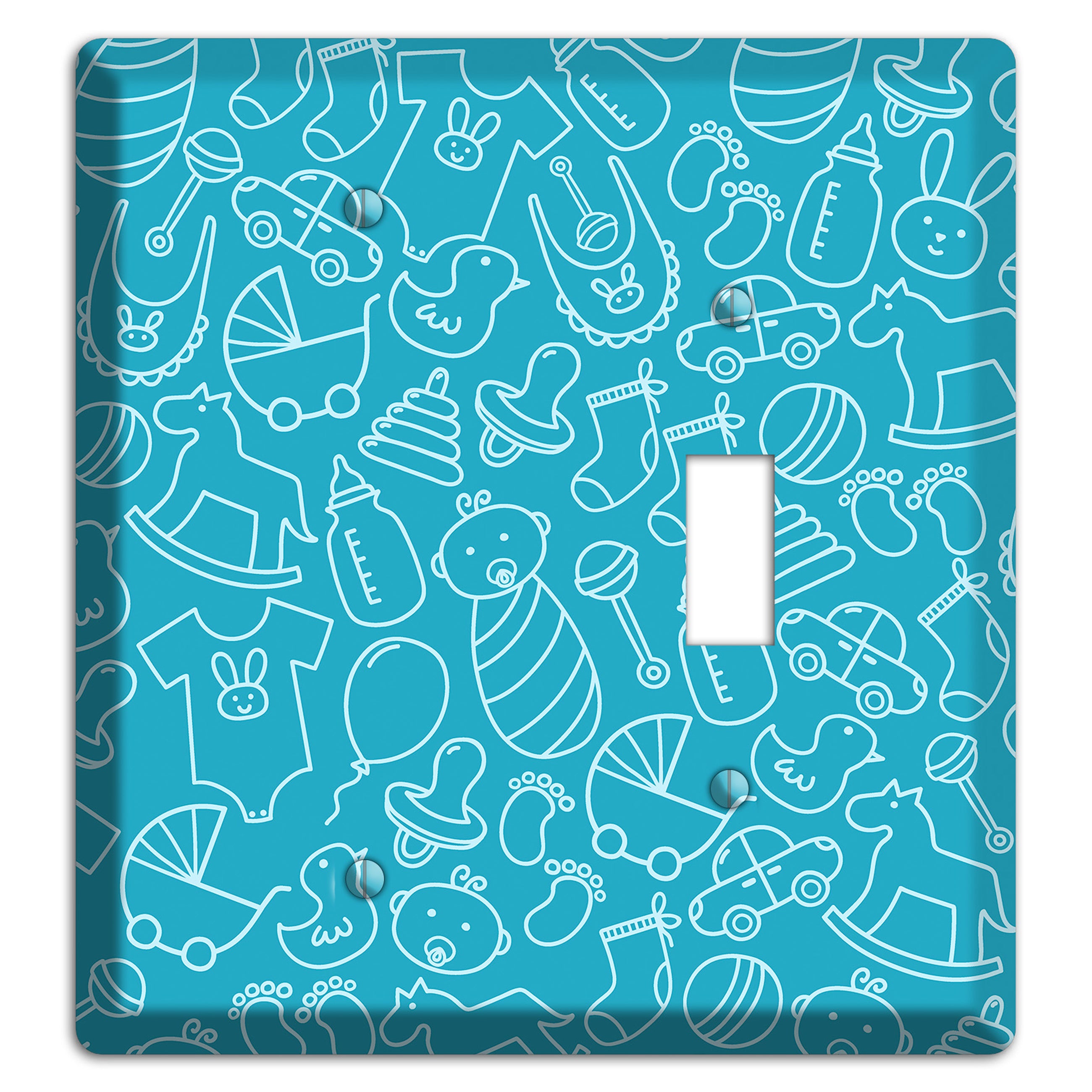 Line Art Baby Blue Blank / Toggle Wallplate