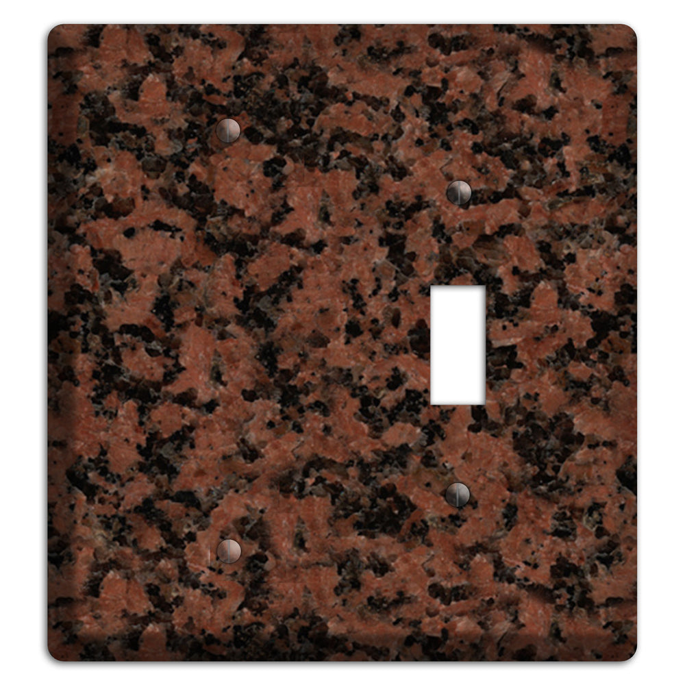 New Imperial Red Granite Blank / Toggle Wallplate