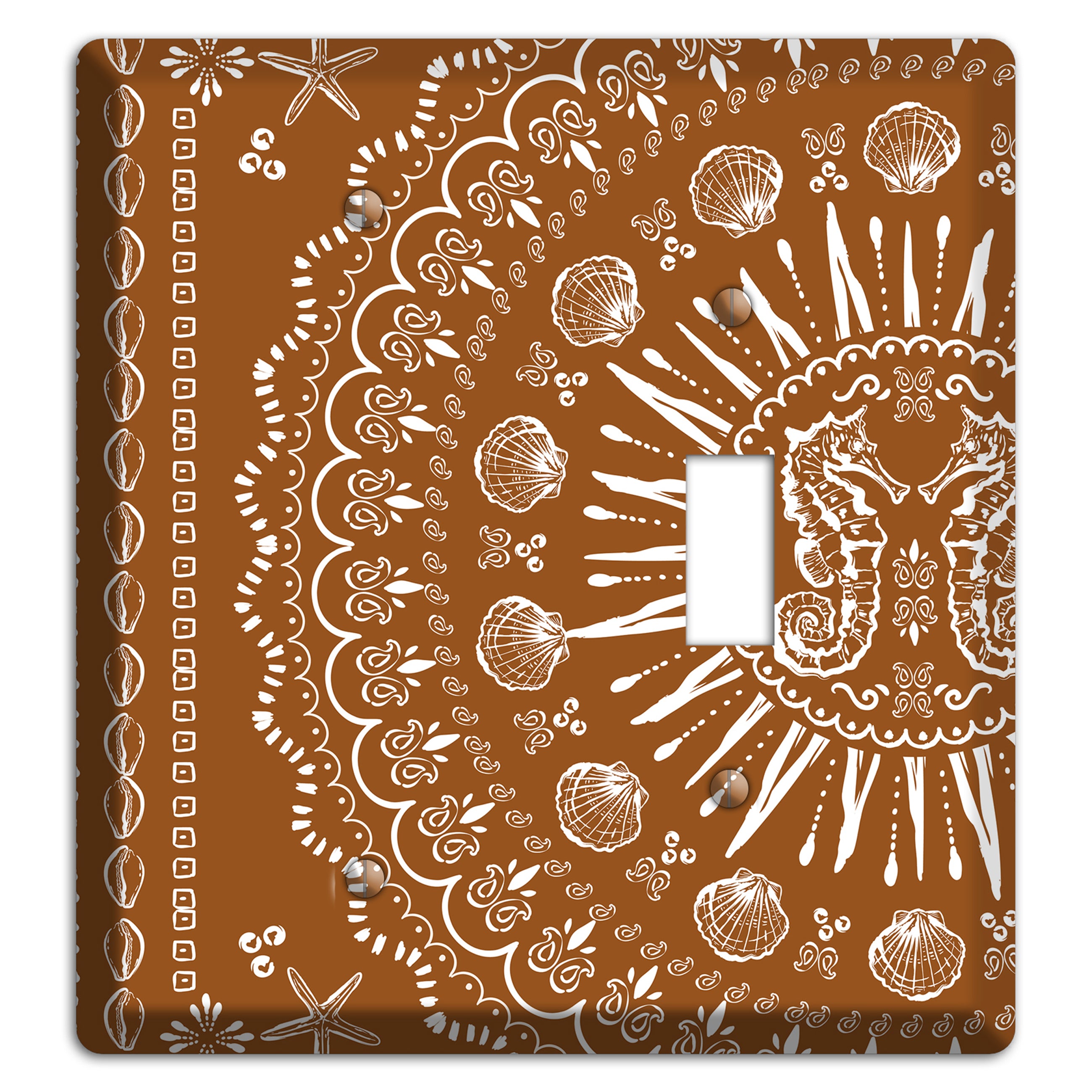 Russet Seahorse Mandala Blank / Toggle Wallplate