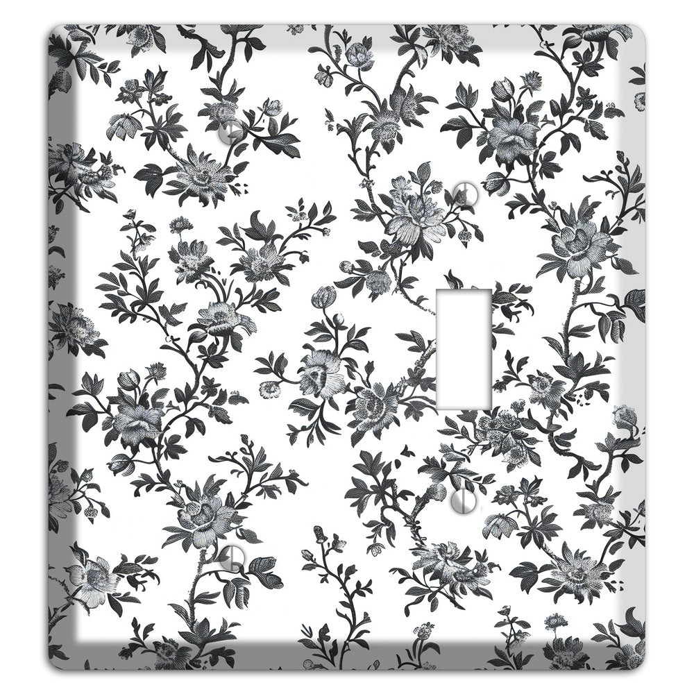 Ink & Ivory Trellis Blank / Toggle Wallplate