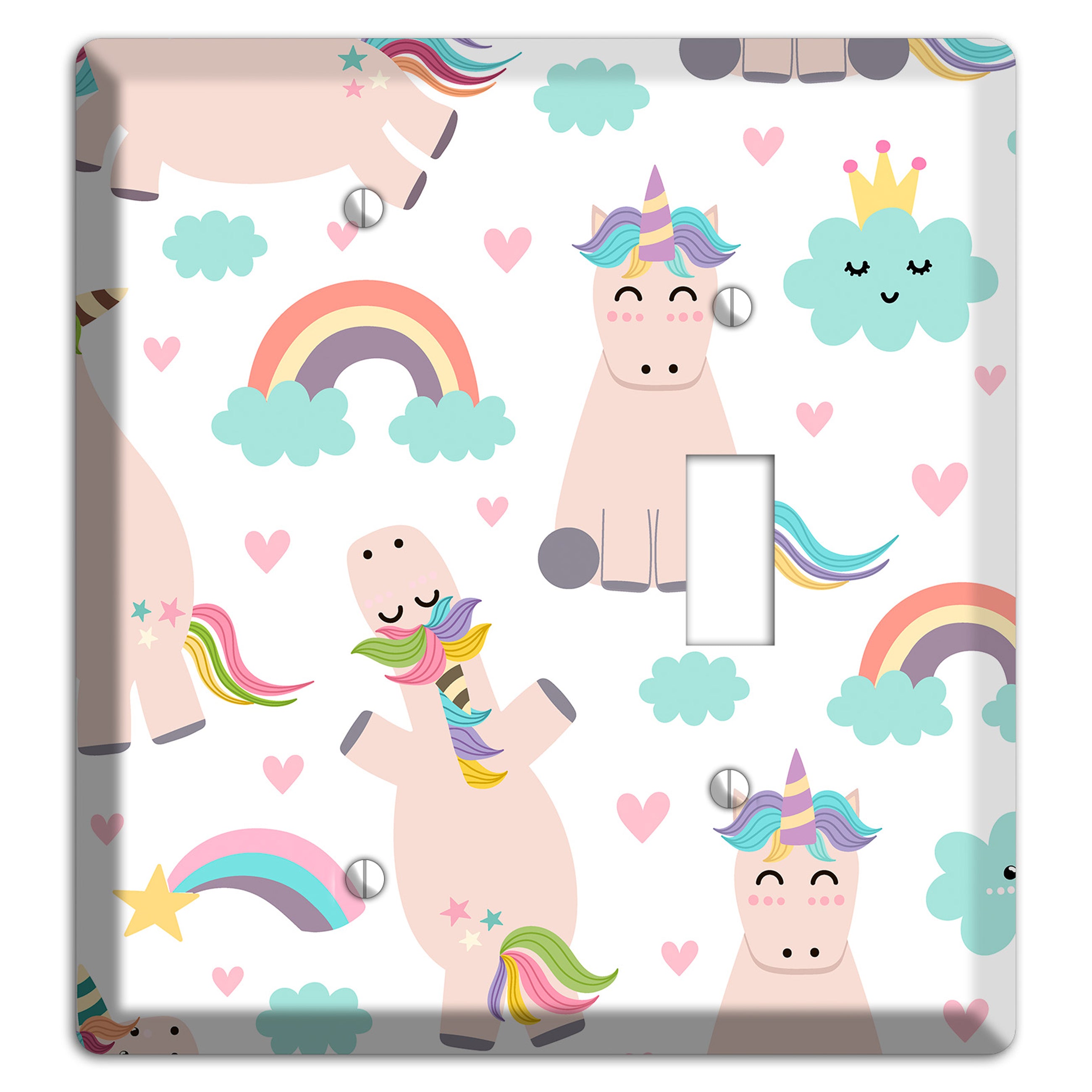 Rainbow Cloud Herd Blank / Toggle Wallplate