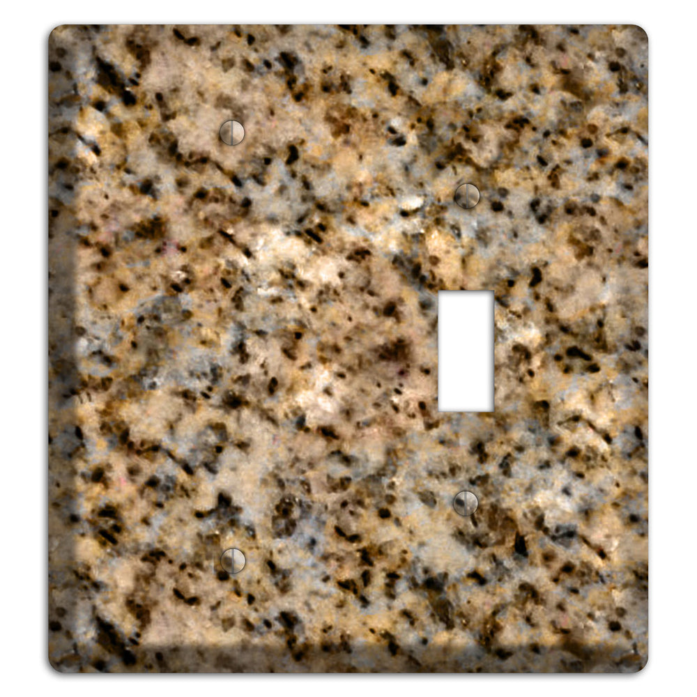 Giallo Ornamental Granite Blank / Toggle Wallplate