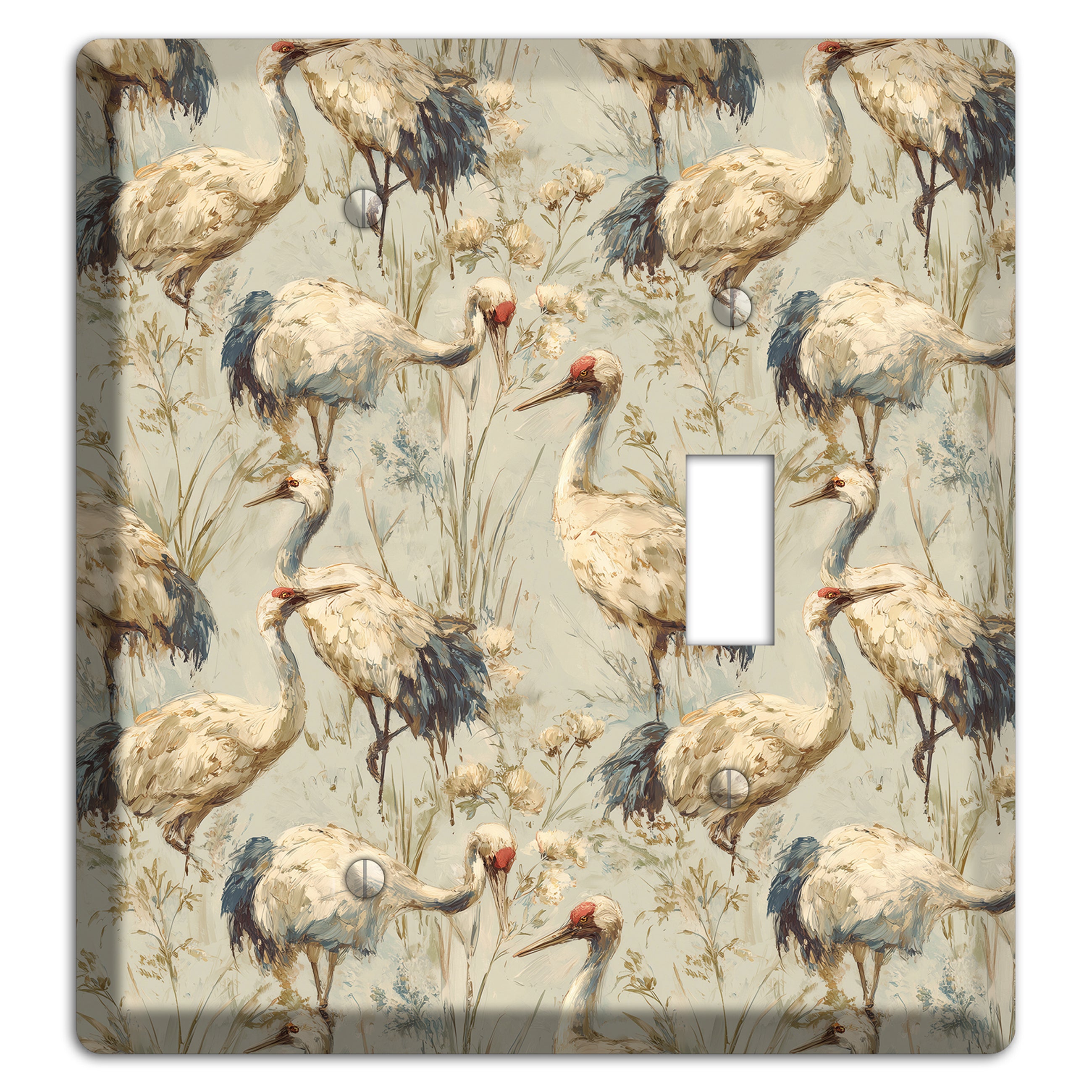 Driftwood Crane Marsh Blank / Toggle Wallplate