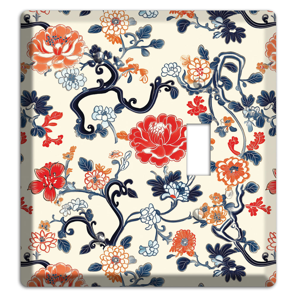 Crimson Garden Scroll Blank / Toggle Wallplate