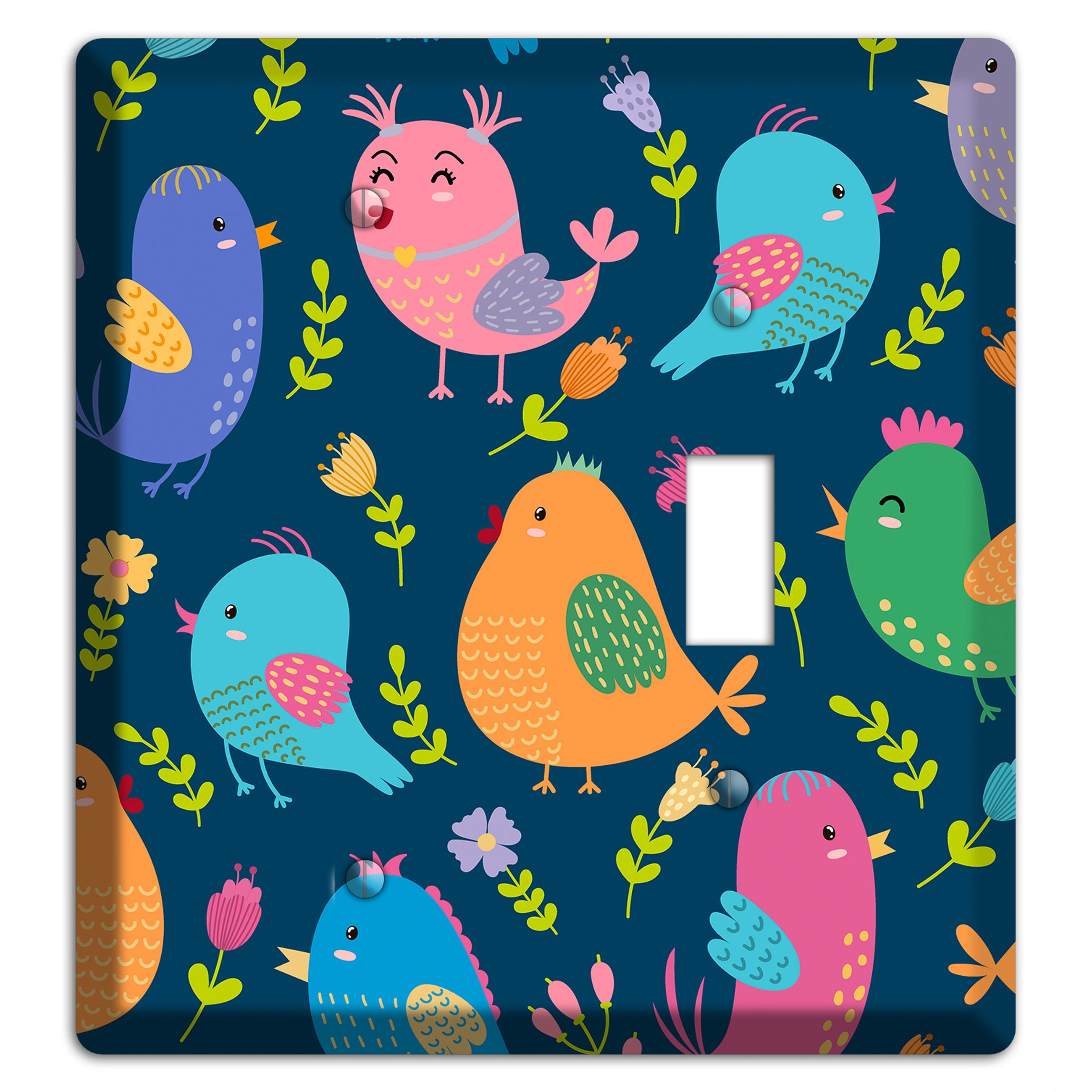 Jungle Chorus (Navy) Blank / Toggle Wallplate