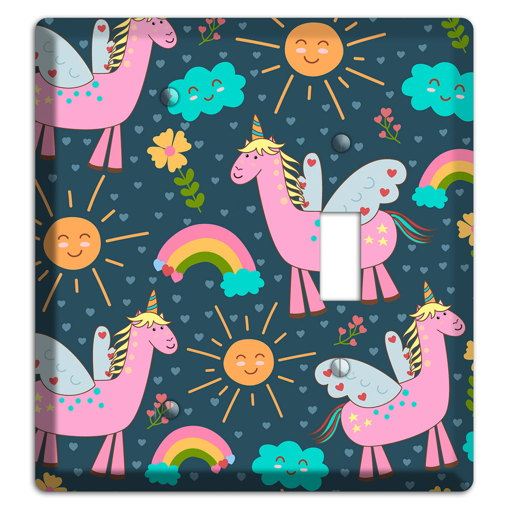 Magic Meadow (Navy) Blank / Toggle Wallplate
