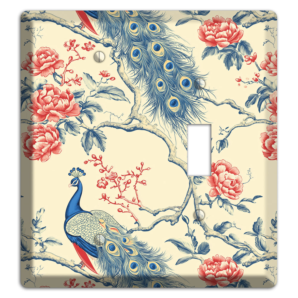 Peacock & Peony Blank / Toggle Wallplate