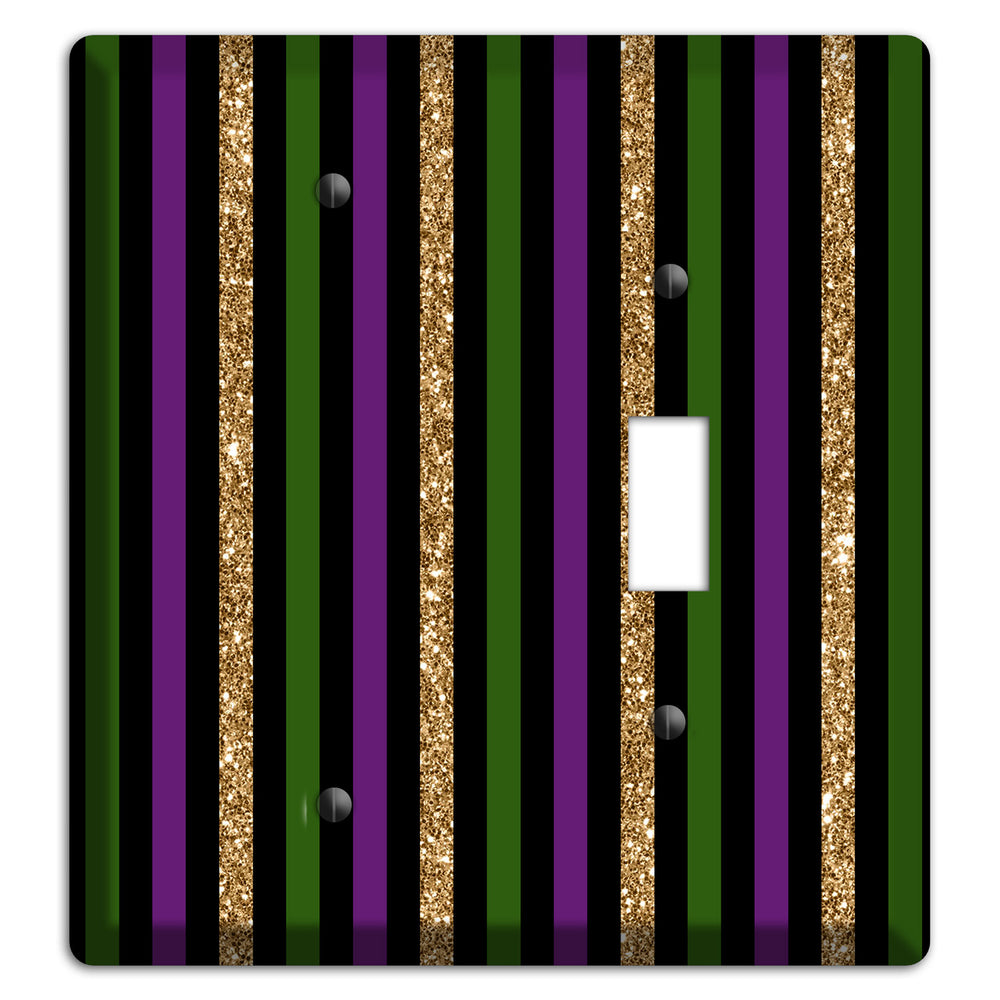 Carnival Stripes: Noir Blank / Toggle Wallplate