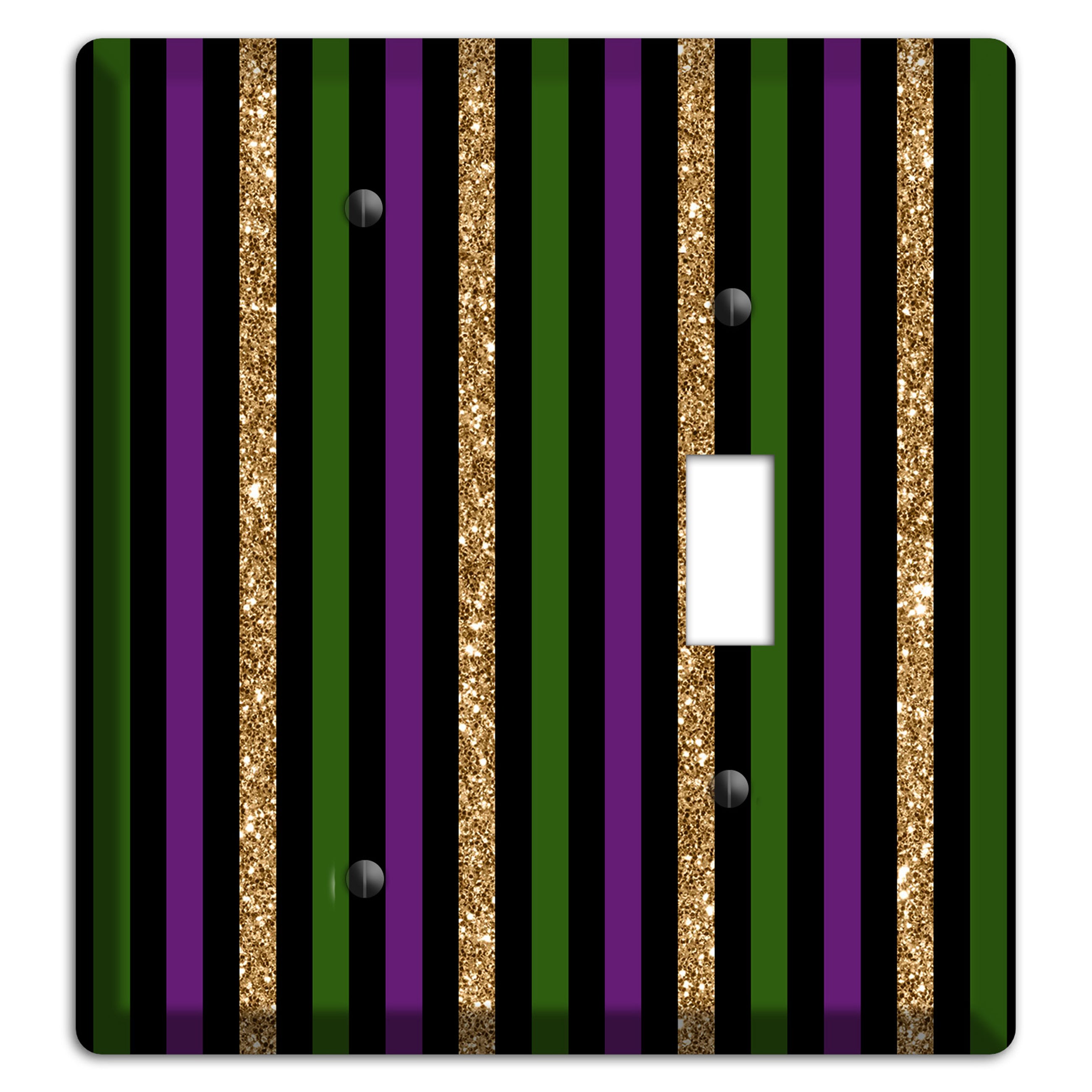 Carnival Stripes: Noir Blank / Toggle Wallplate