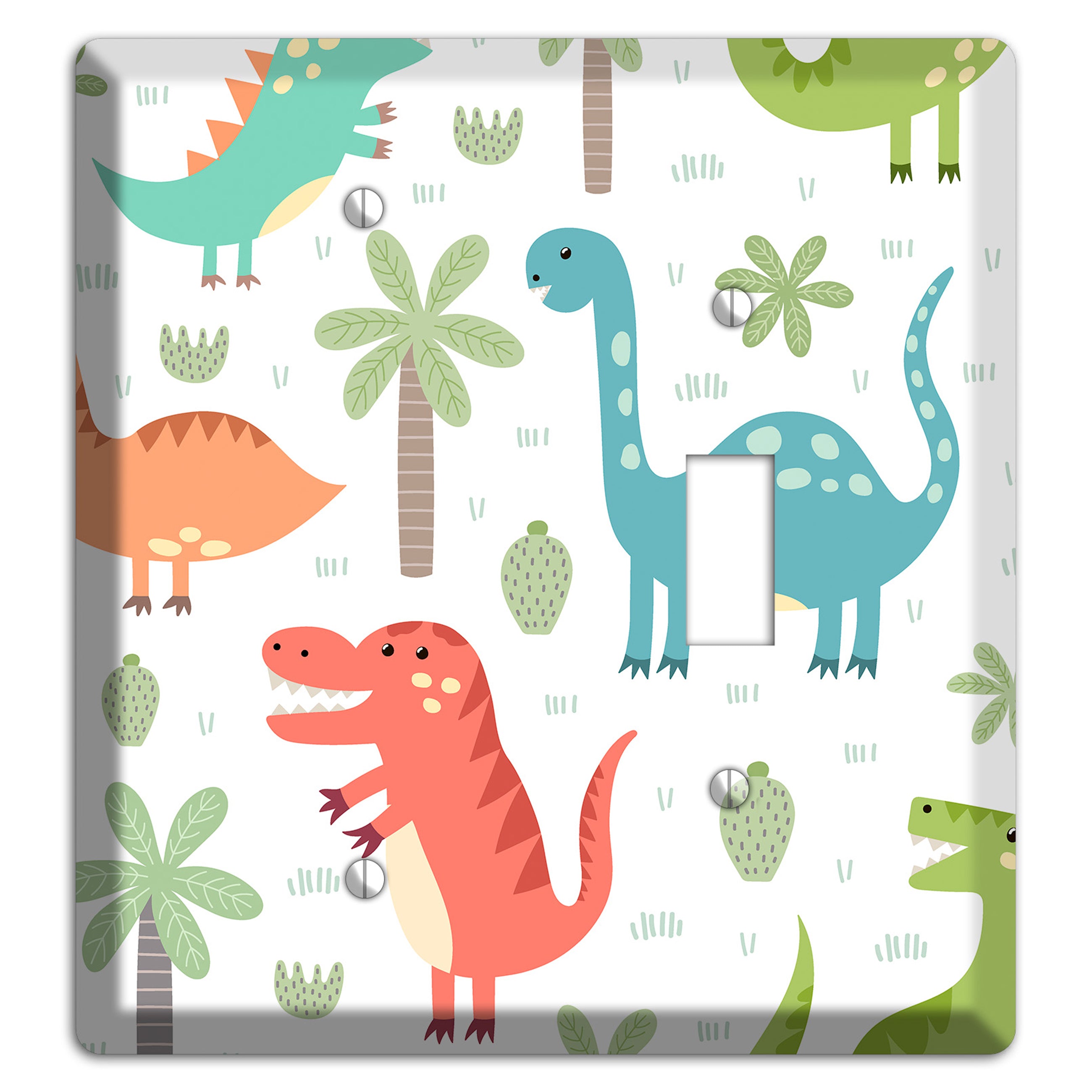 Jurassic Pals (Pastel) Blank / Toggle Wallplate