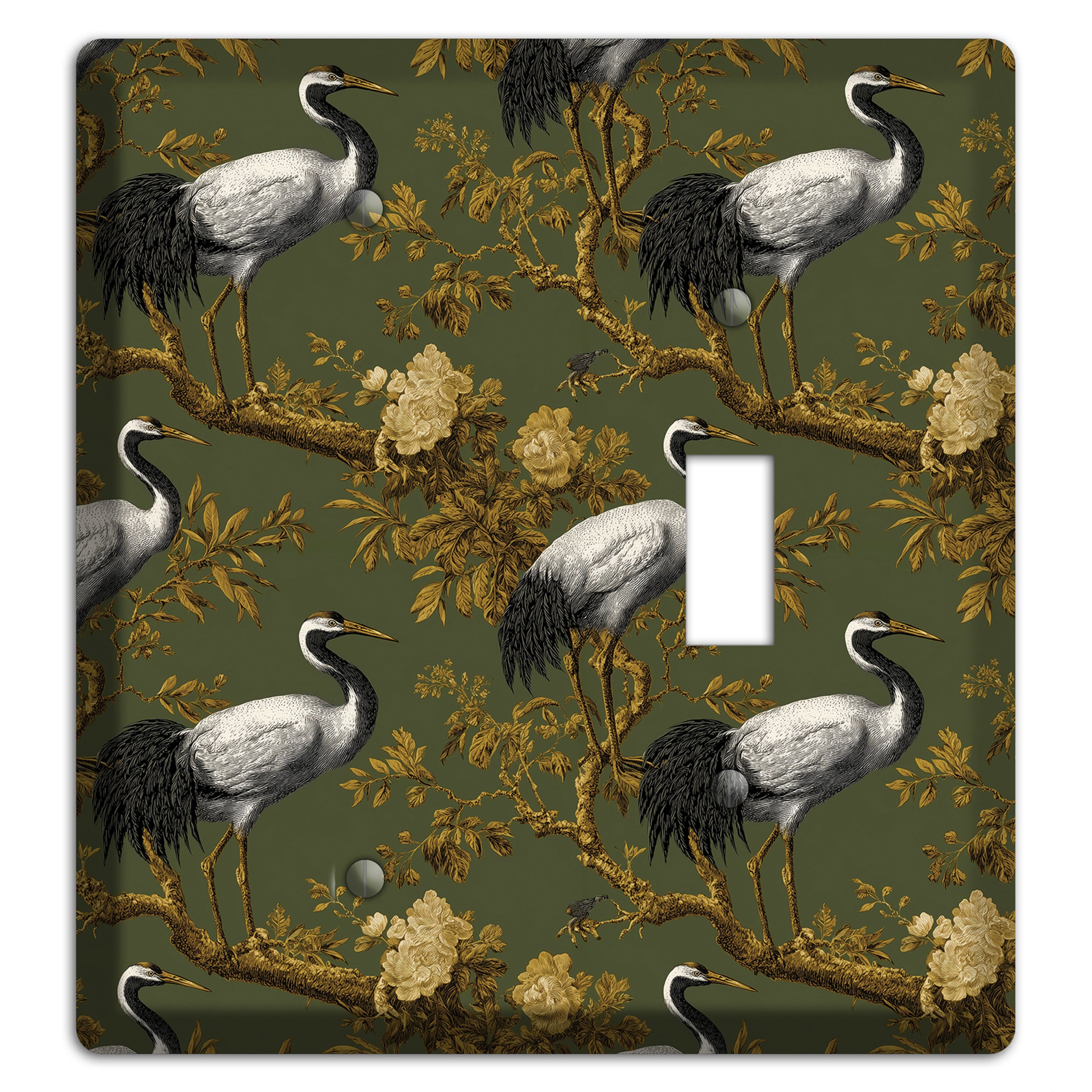 Olive Toile Sanctuary Blank / Toggle Wallplate