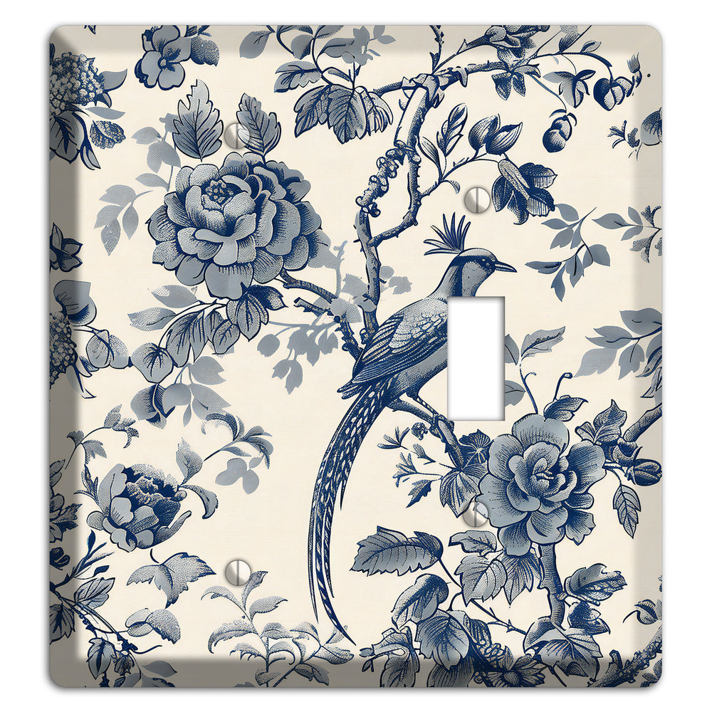Pheasant & Peony Blank / Toggle Wallplate