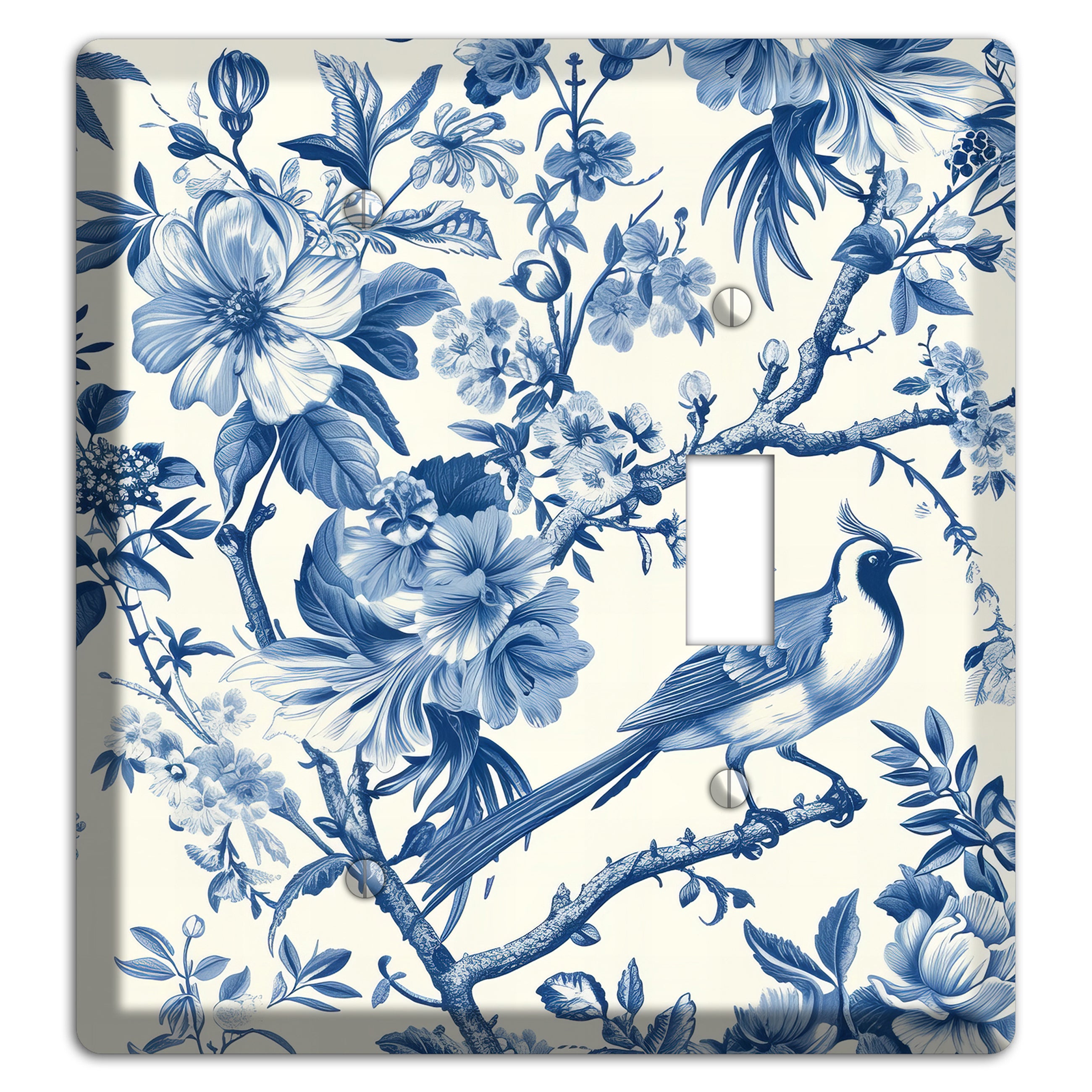 Garden Reverie Blue Blank / Toggle Wallplate