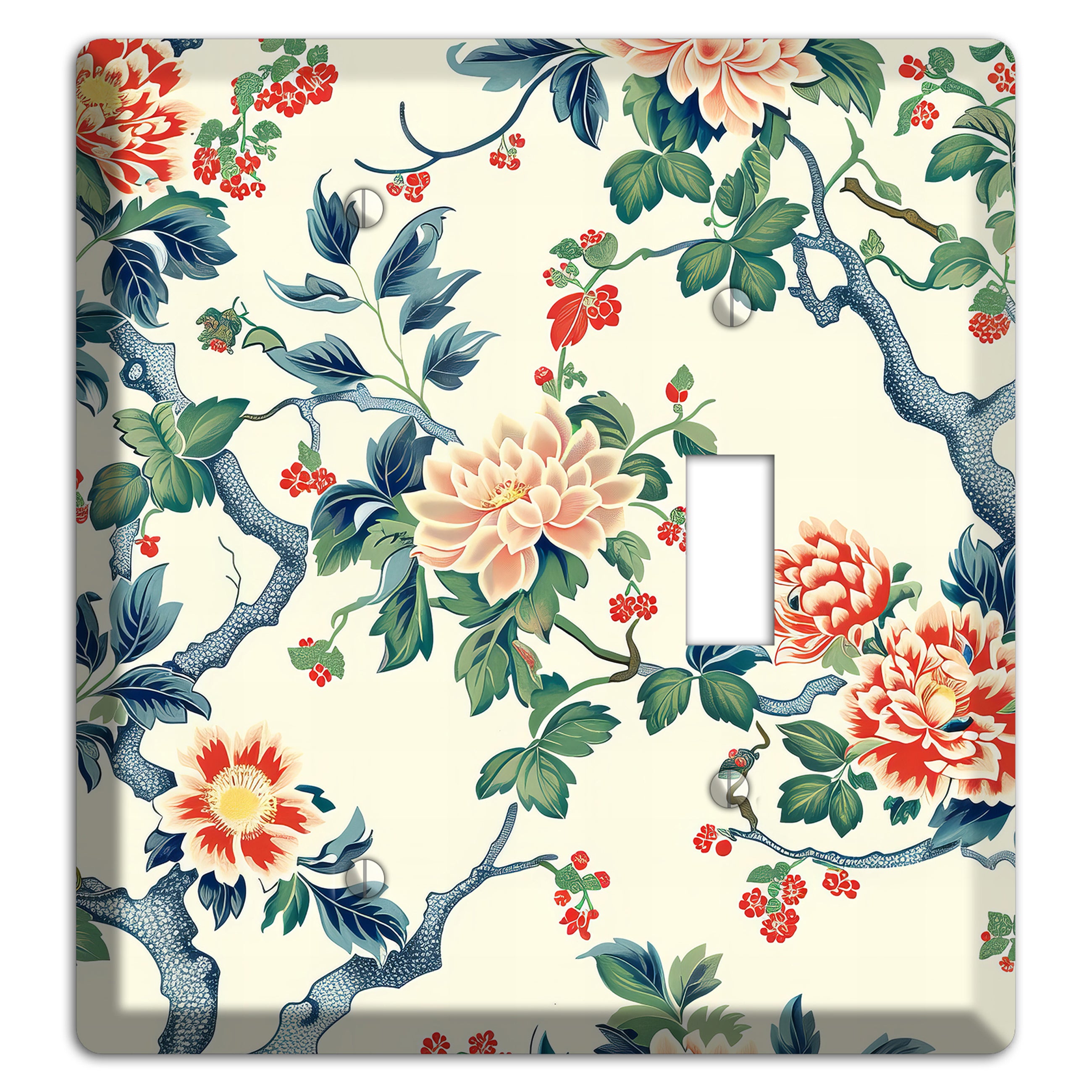 Peony & Branch Blank / Toggle Wallplate