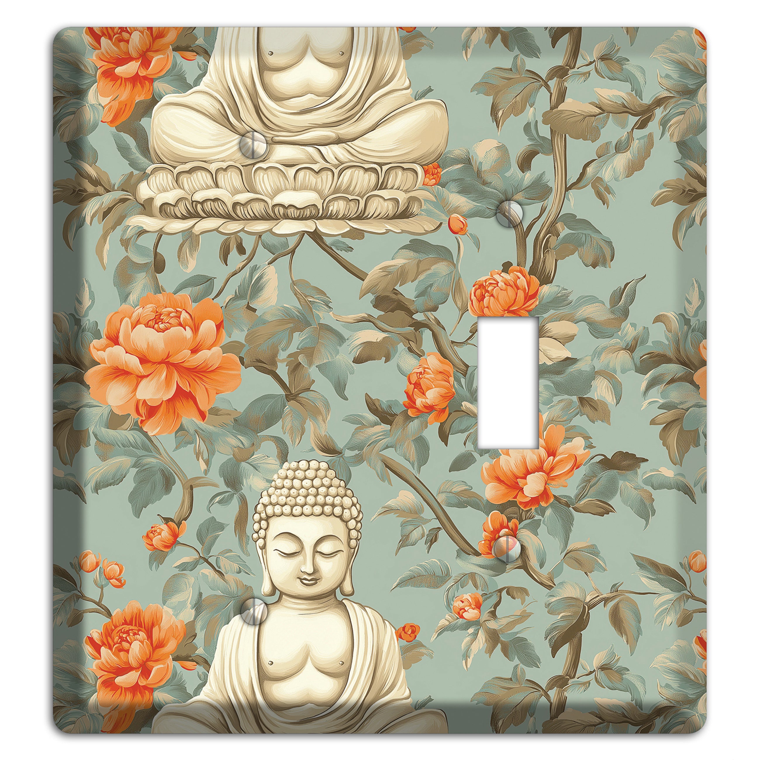 Lotus & Peony Blank / Toggle Wallplate