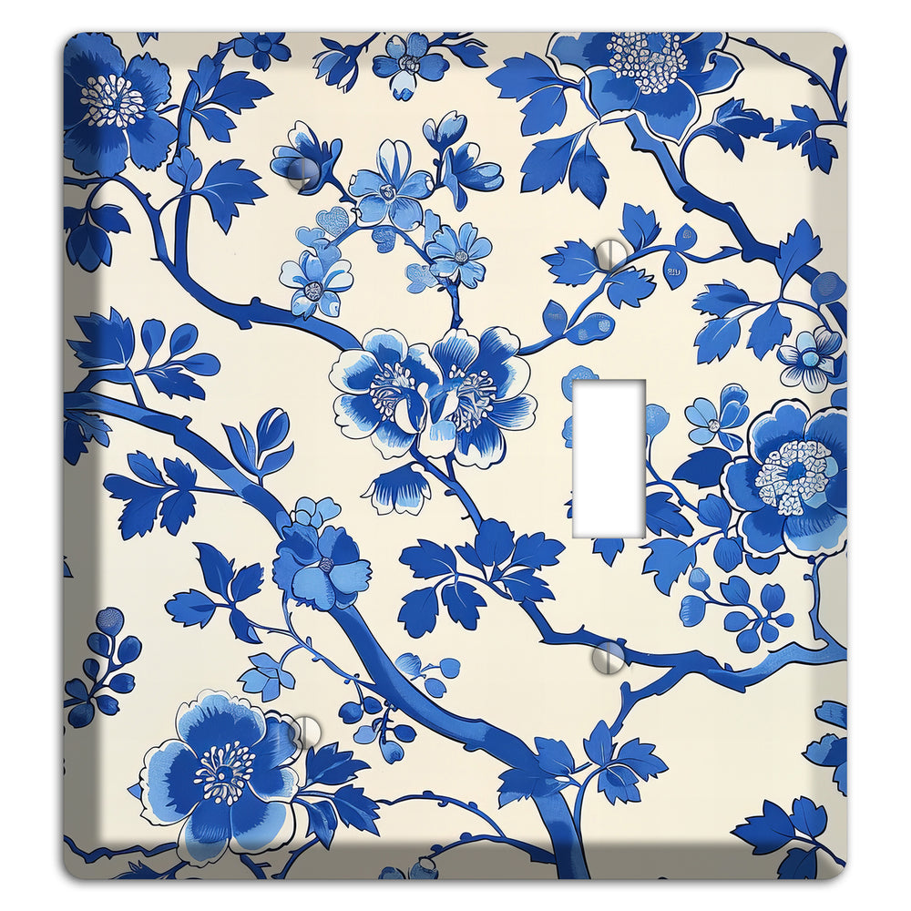 Porcelain Garden Bloom Blank / Toggle Wallplate