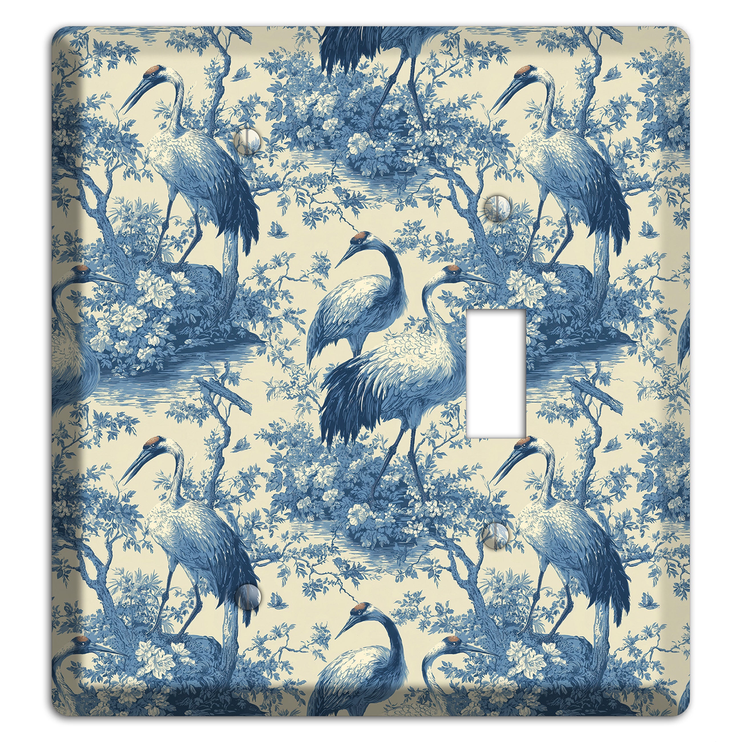 Cobalt Toile Vigil Blank / Toggle Wallplate