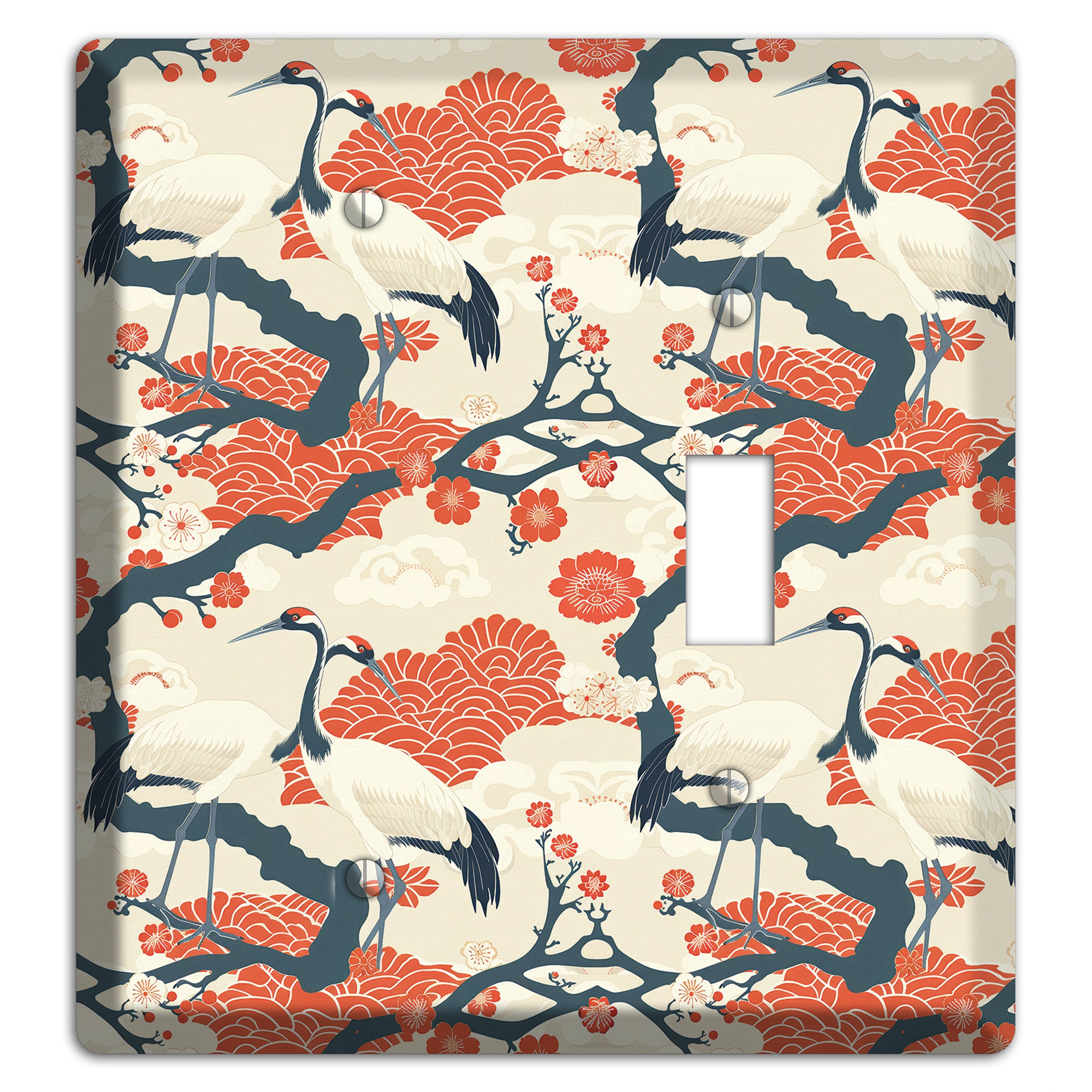 Vermillion Crane Court Blank / Toggle Wallplate