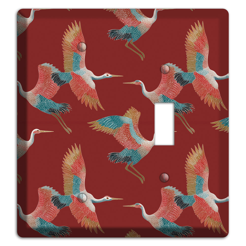 Crimson Heron Dance Blank / Toggle Wallplate