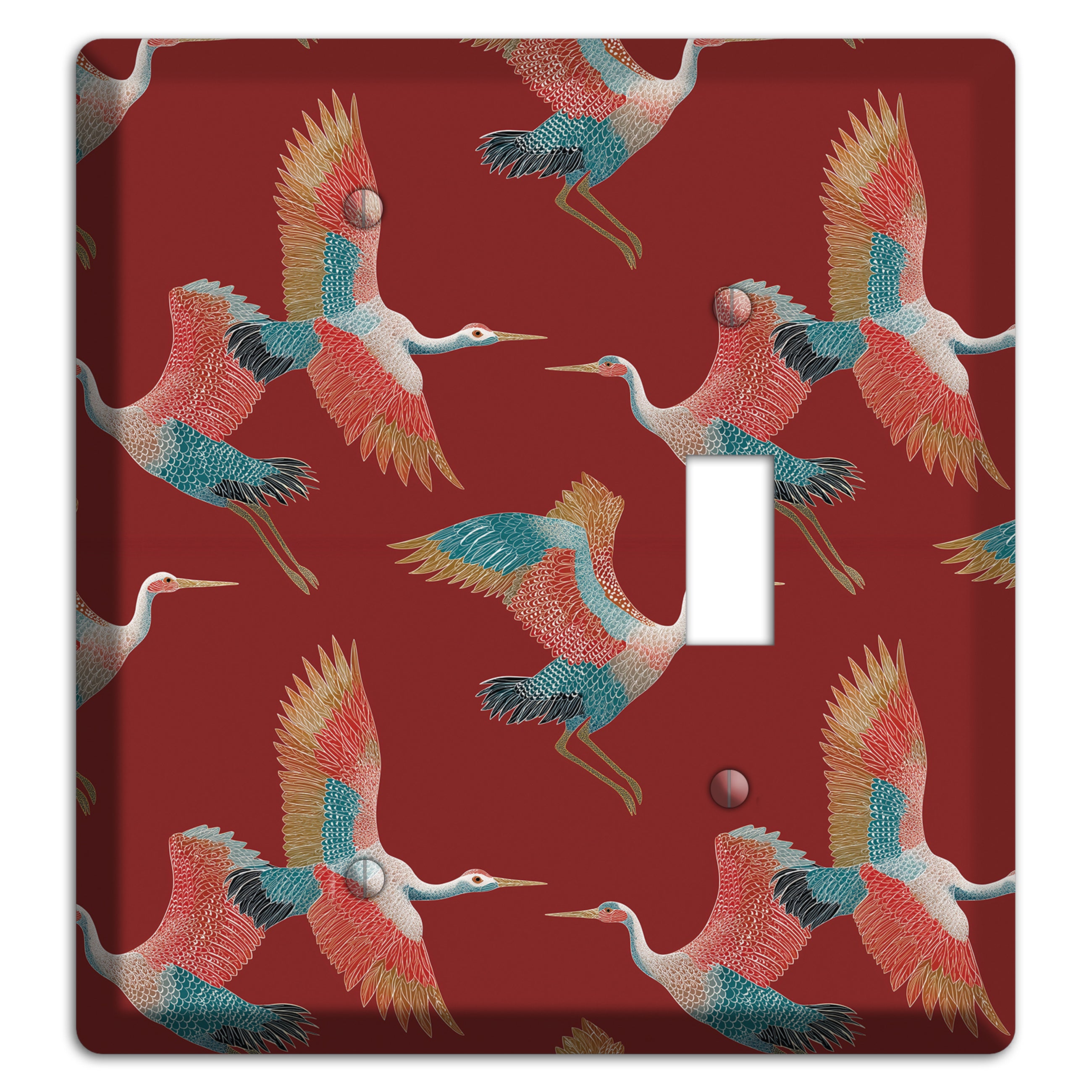 Crimson Heron Dance Blank / Toggle Wallplate