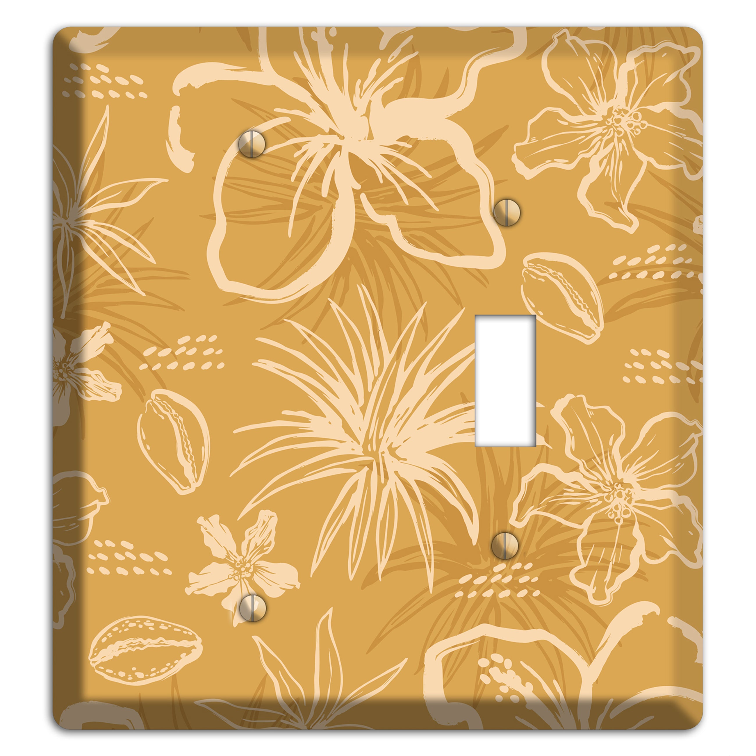 Golden Hibiscus Drift Blank / Toggle Wallplate