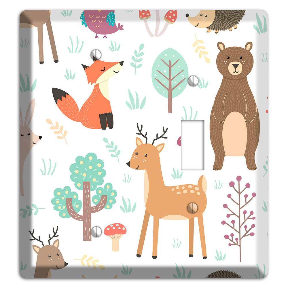 Woodland Friends (White) Blank / Toggle Wallplate