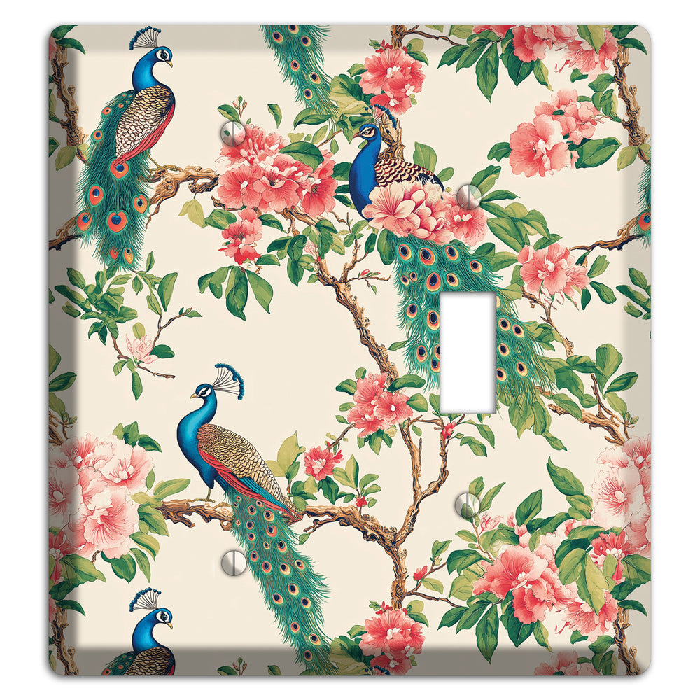Peacock & Peony Court Blank / Toggle Wallplate