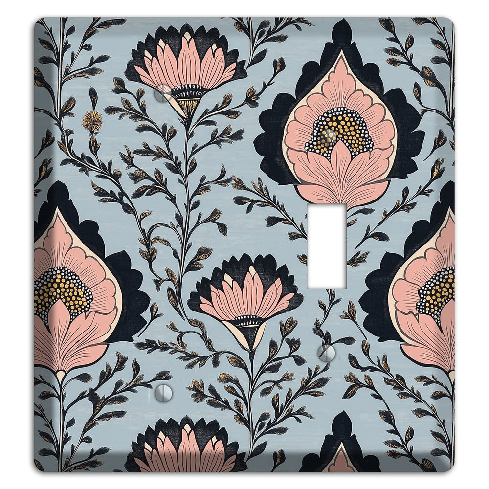 Lotus & Damask Dusk Blank / Toggle Wallplate