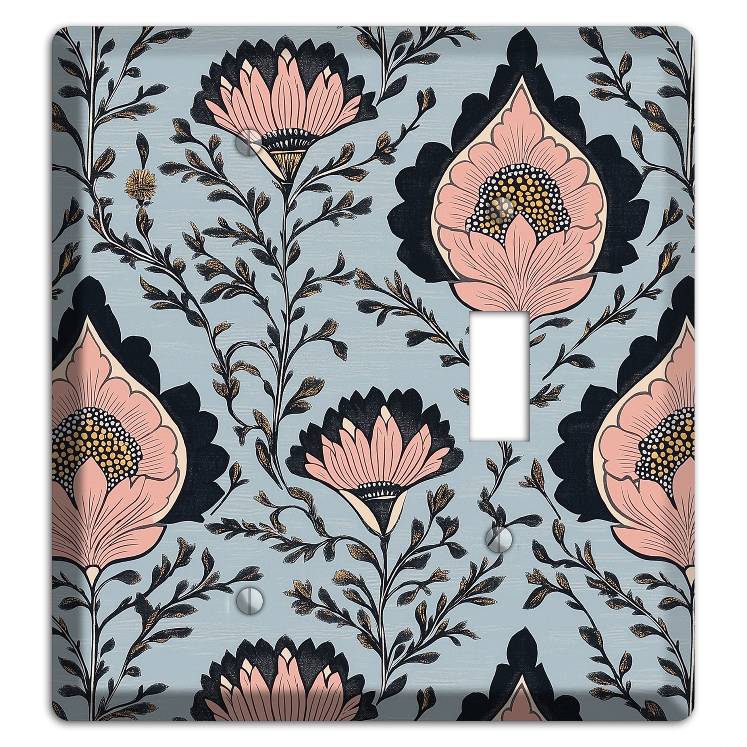 Lotus & Damask Dusk Blank / Toggle Wallplate