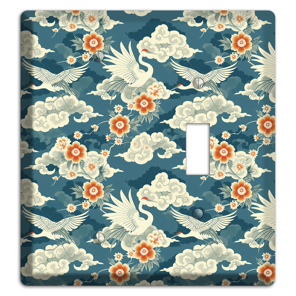 Teal Crane Ascendant Blank / Toggle Wallplate