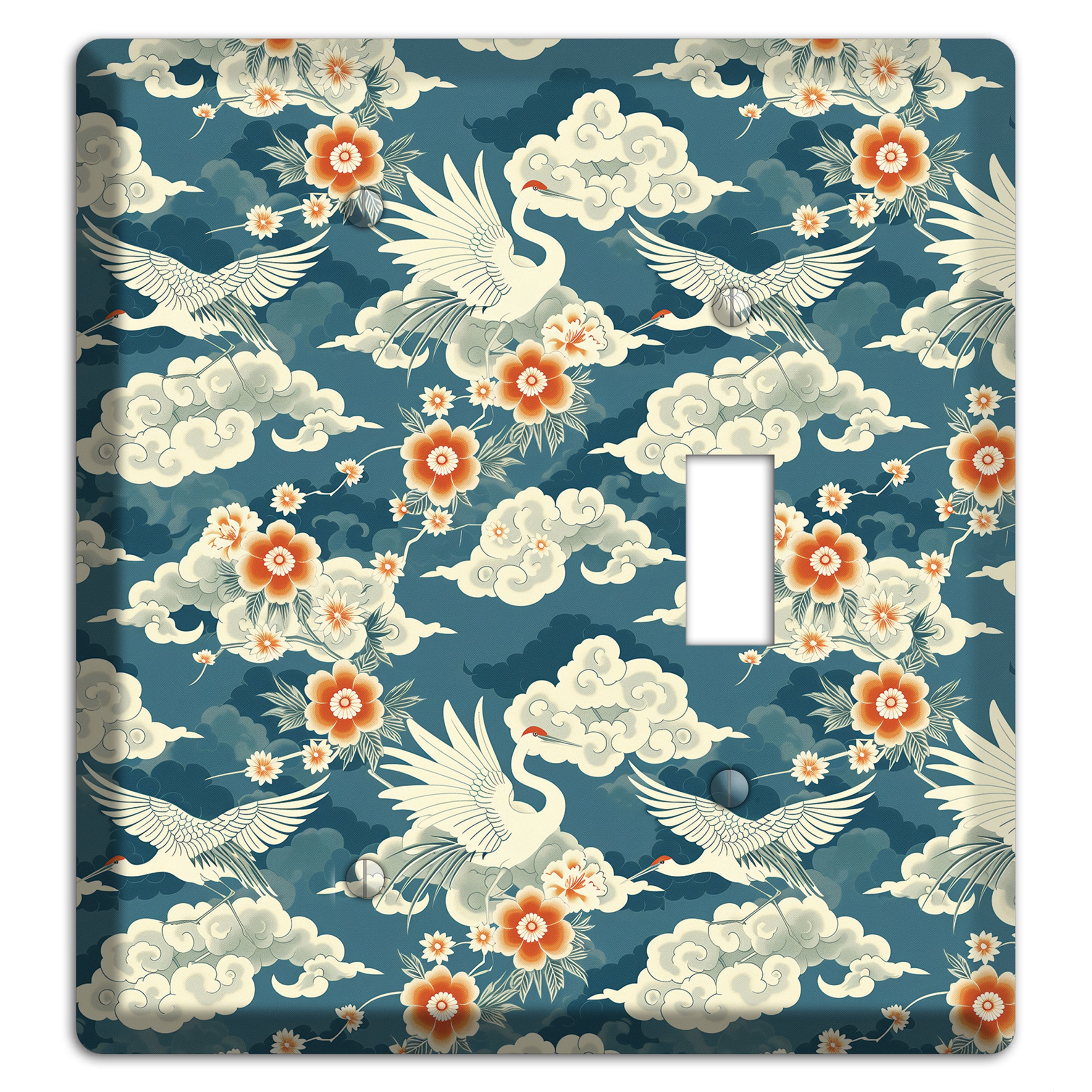 Teal Crane Ascendant Blank / Toggle Wallplate
