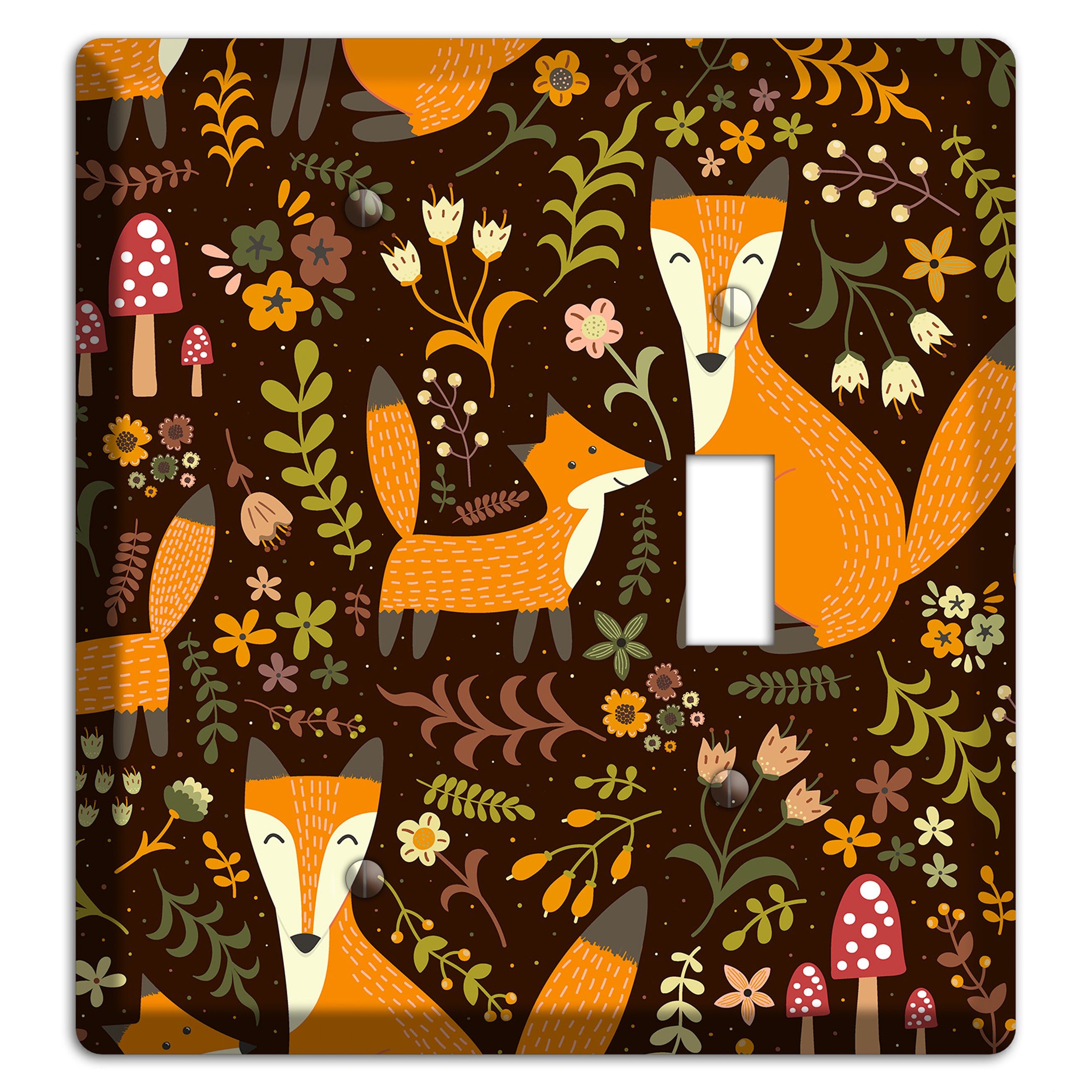 Fox Garden (Chocolate) Blank / Toggle Wallplate