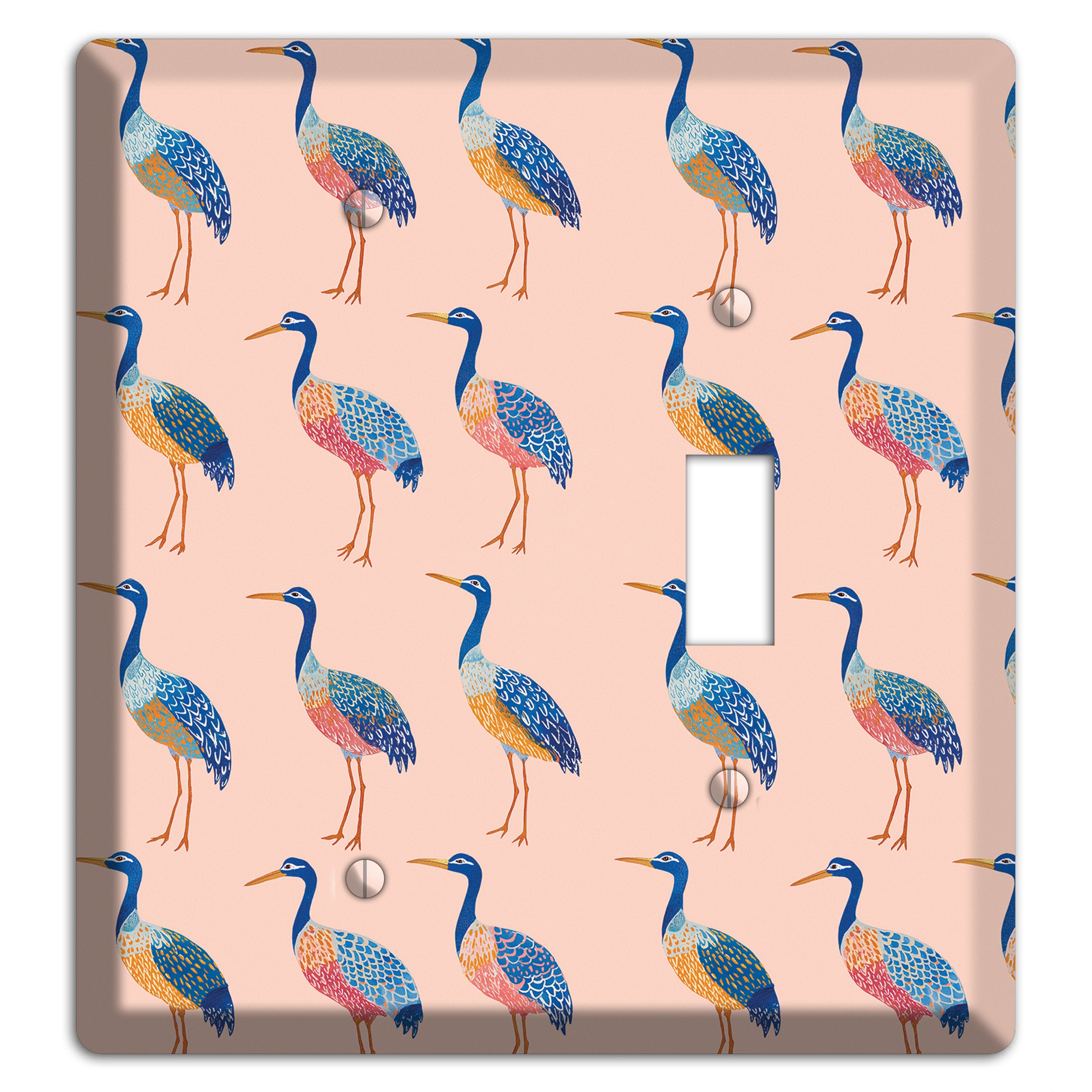 Blush Heron Parade Blank / Toggle Wallplate