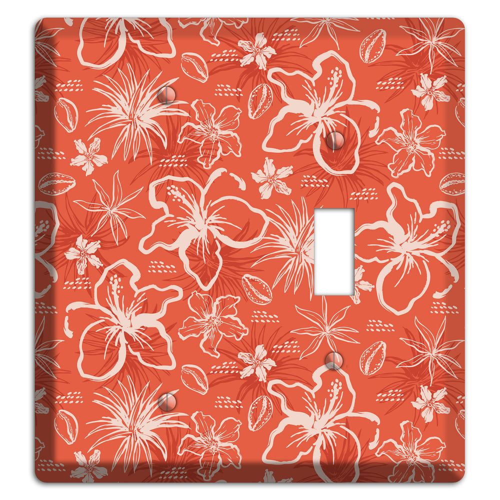 Coral Hibiscus Reverie Blank / Toggle Wallplate