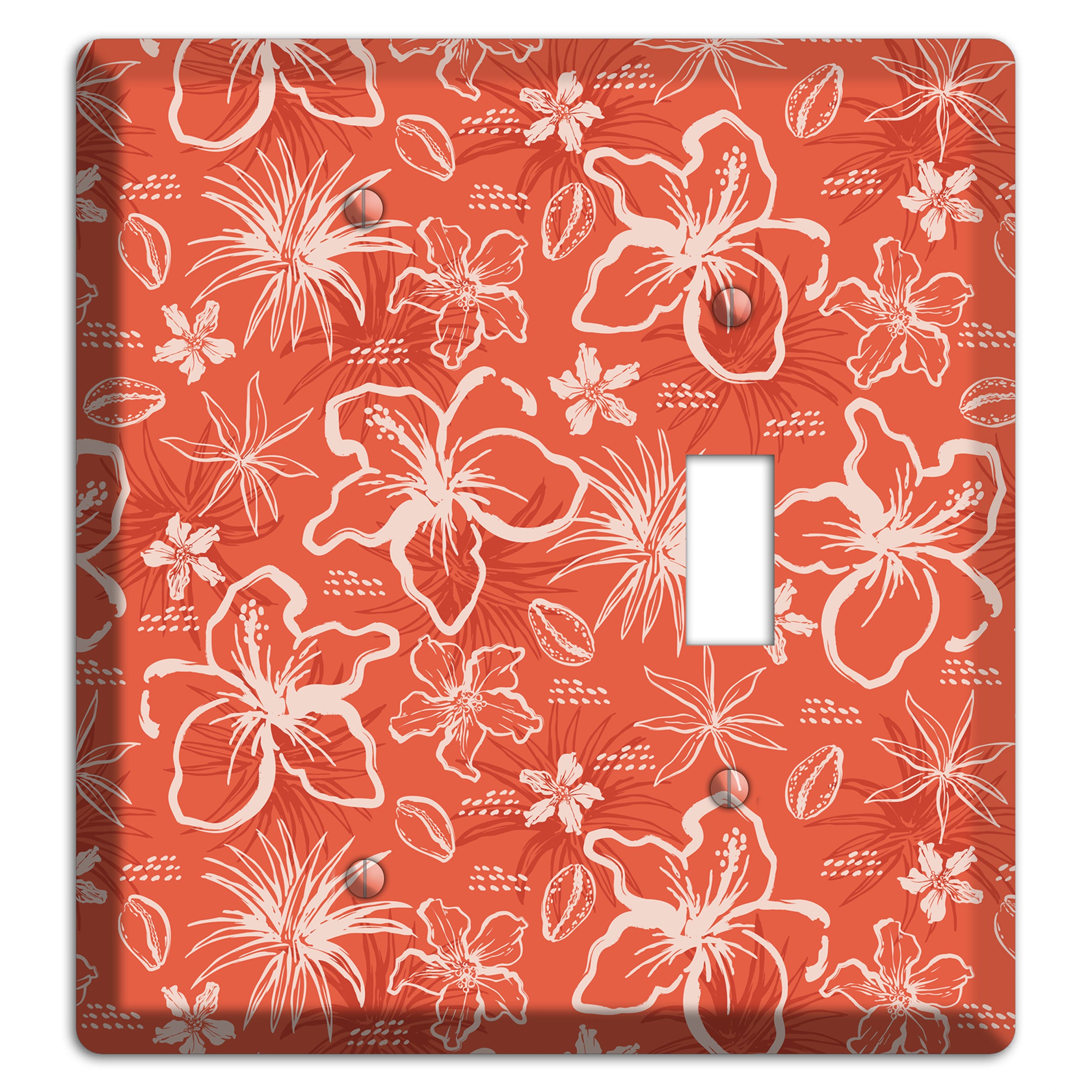Coral Hibiscus Reverie Blank / Toggle Wallplate