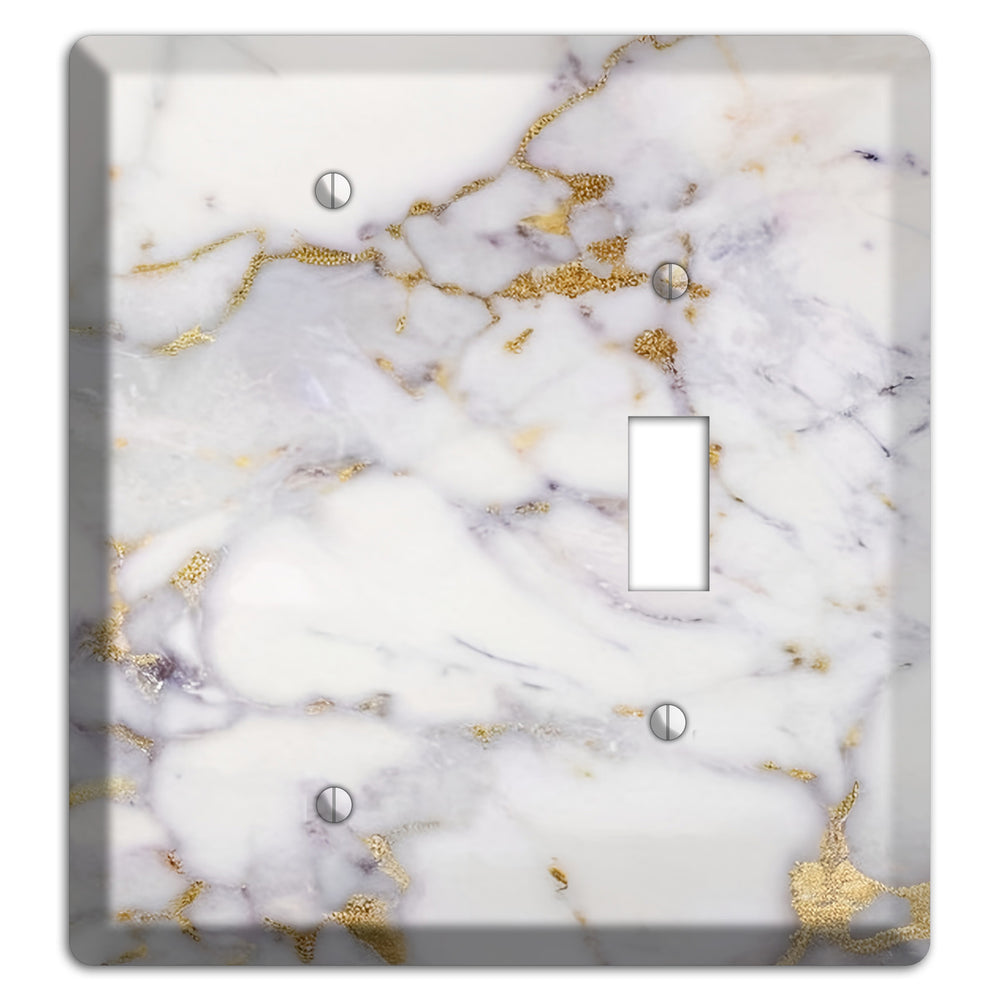 Metallic Bronze Marble Blank / Toggle Wallplate