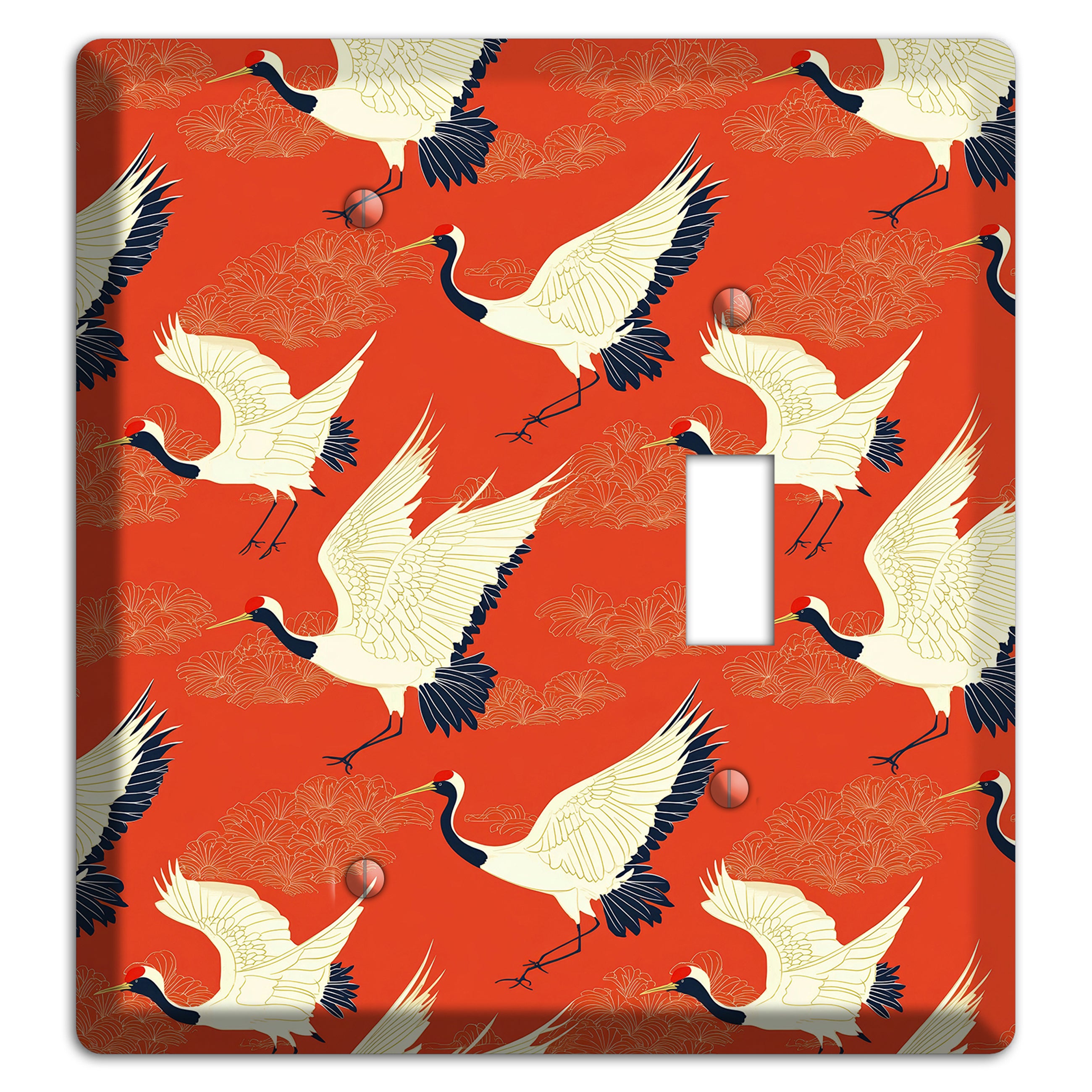 Vermillion Crane Flight Blank / Toggle Wallplate