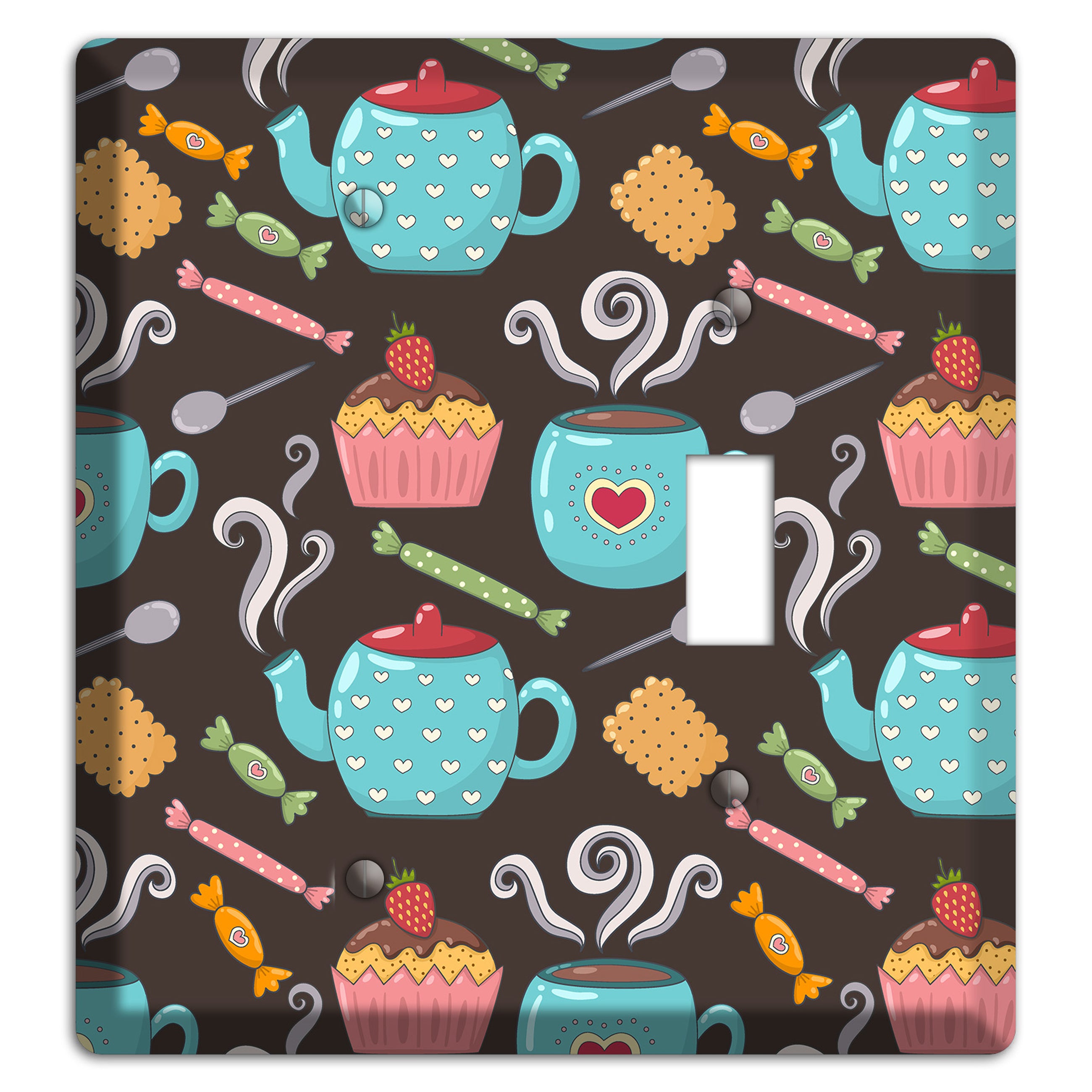 Sweet Tea Party (Brown) Blank / Toggle Wallplate