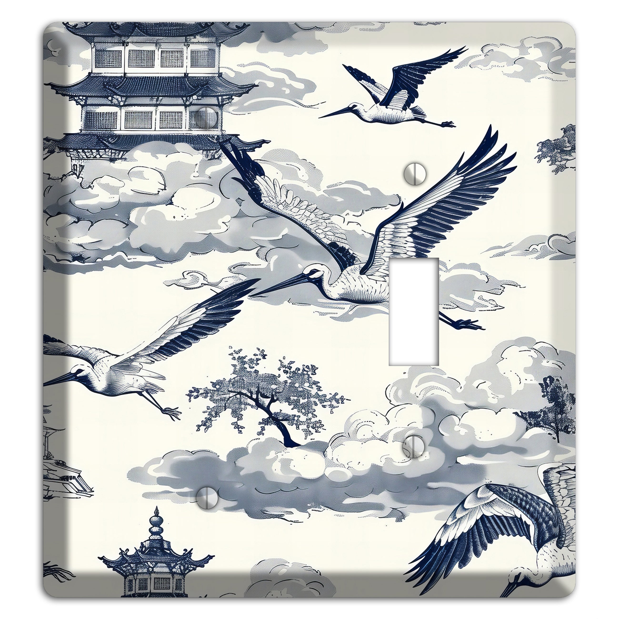 Crane Sky Toile Blank / Toggle Wallplate