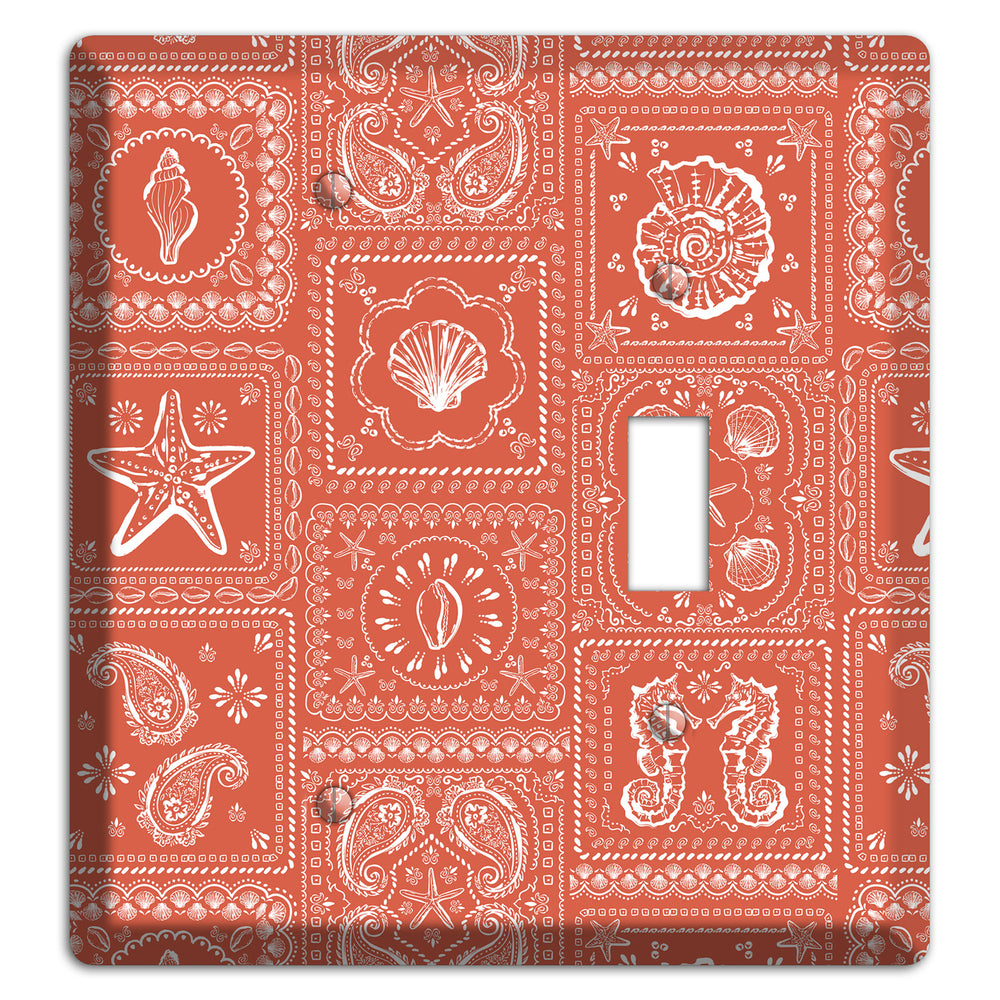Terracotta Shell Patchwork Blank / Toggle Wallplate