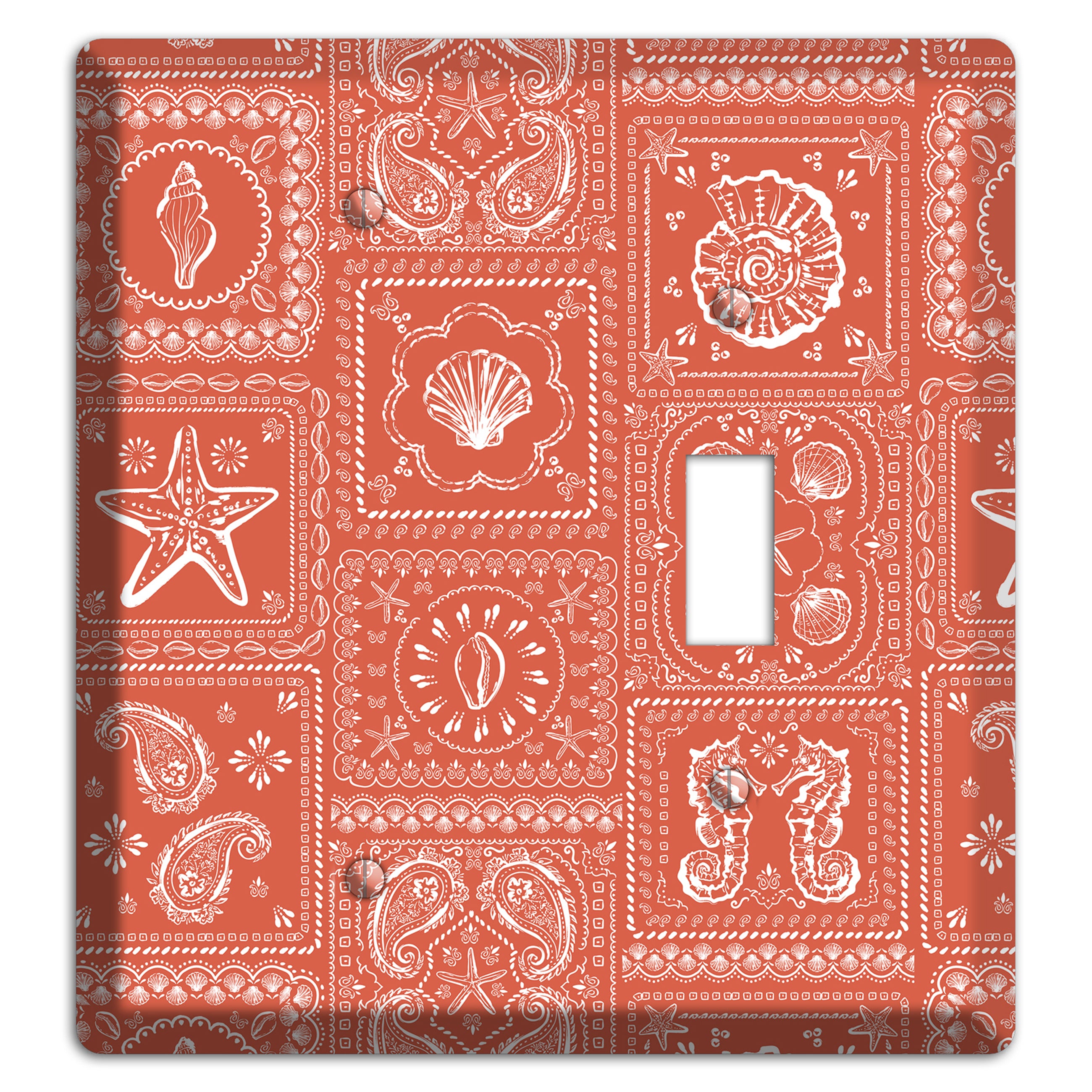 Terracotta Shell Patchwork Blank / Toggle Wallplate