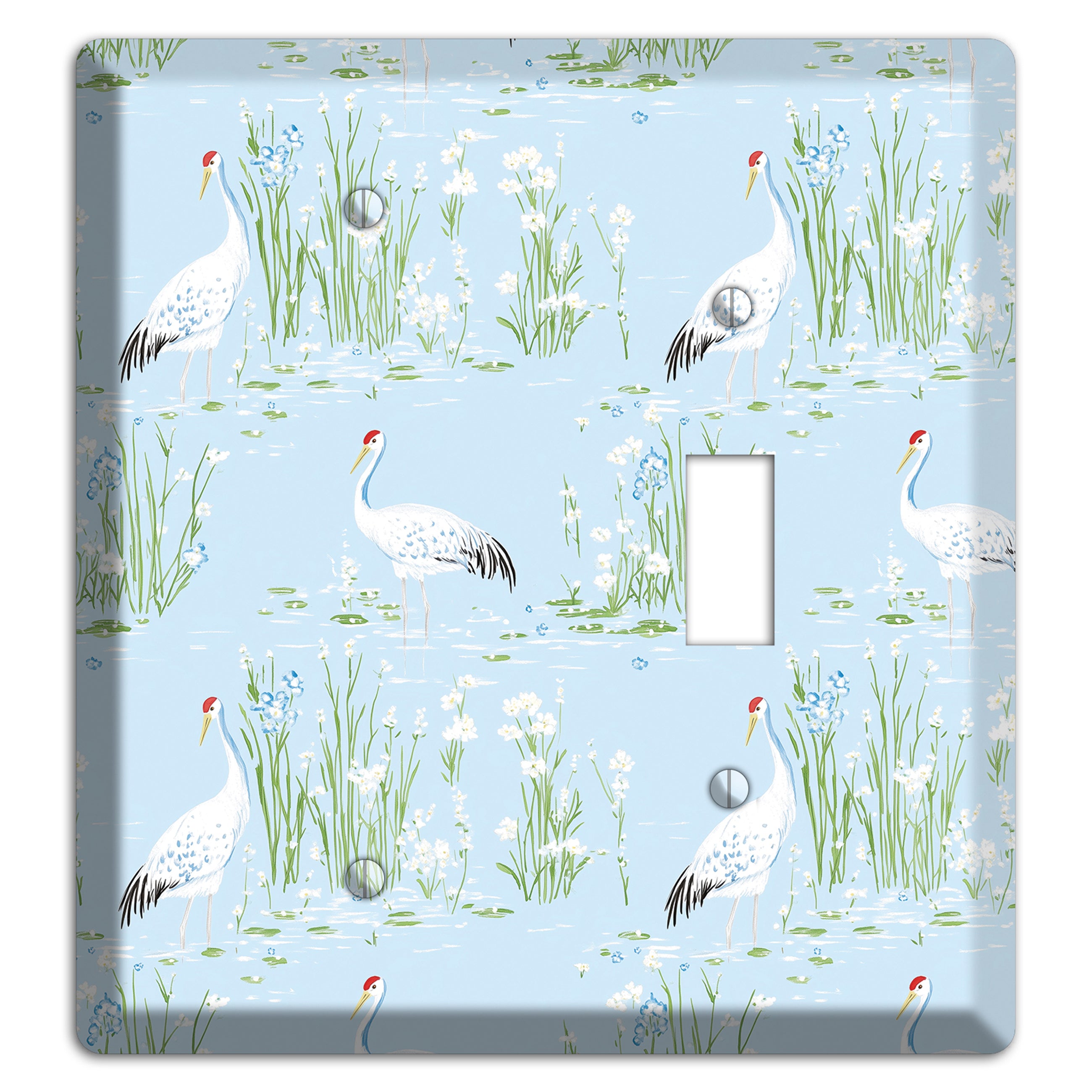 Azure Crane Sanctuary Blank / Toggle Wallplate