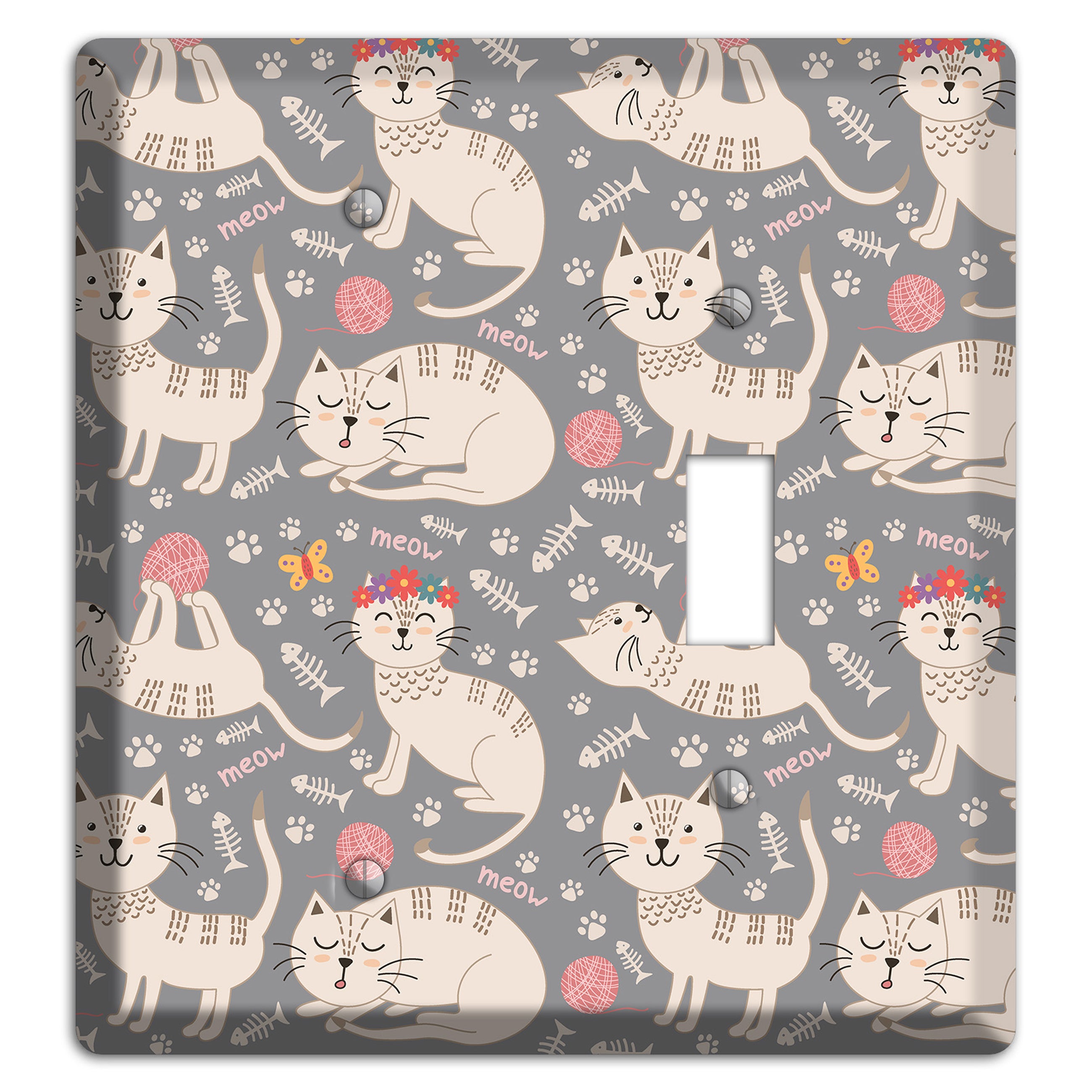 Meow Mix (Gray) Blank / Toggle Wallplate